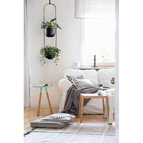 Maceta Colgante de Metal ABETREE 2 Niveles 80 cm Negro