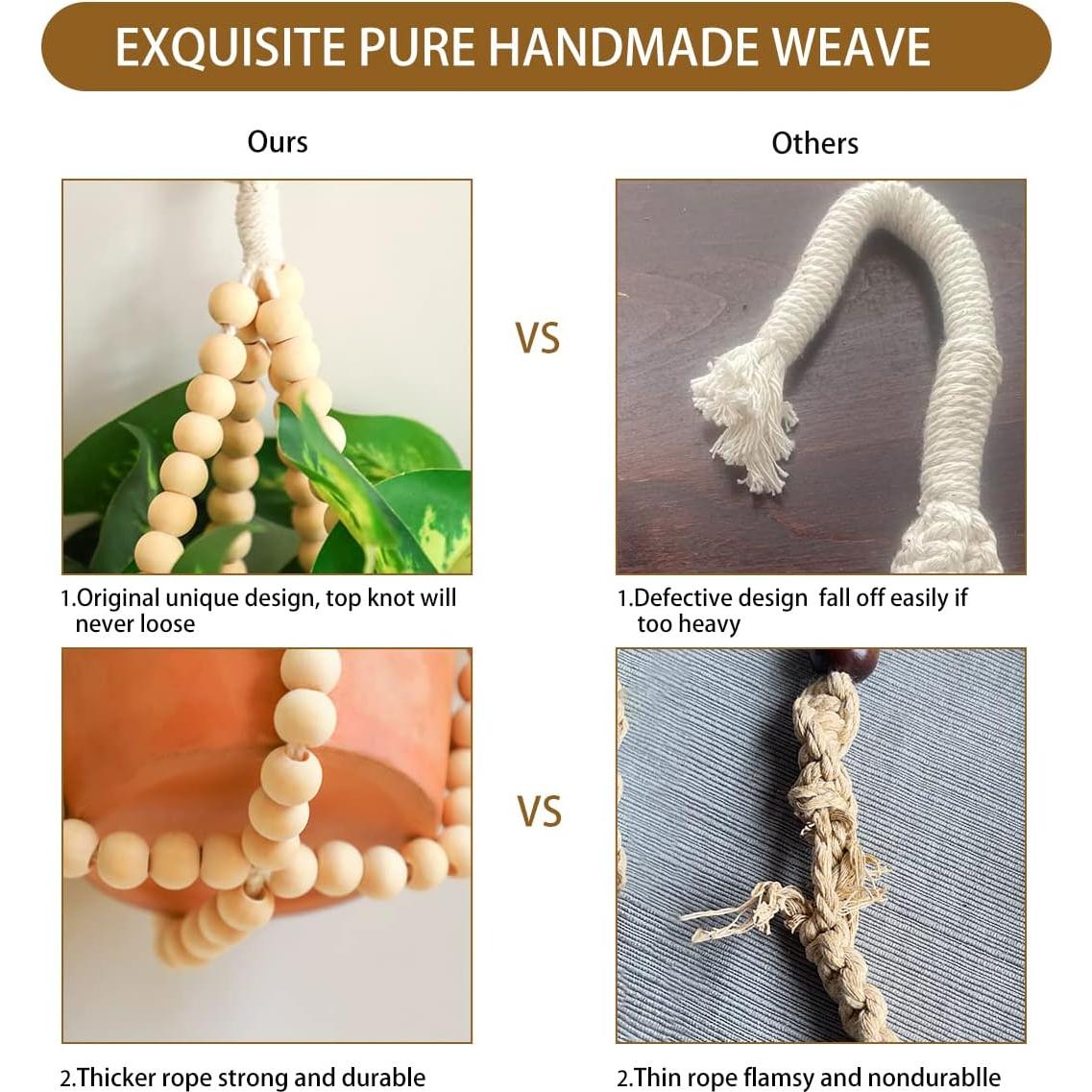 Soporte Colgante para Plantas Artilady 2 Piezas Macramé