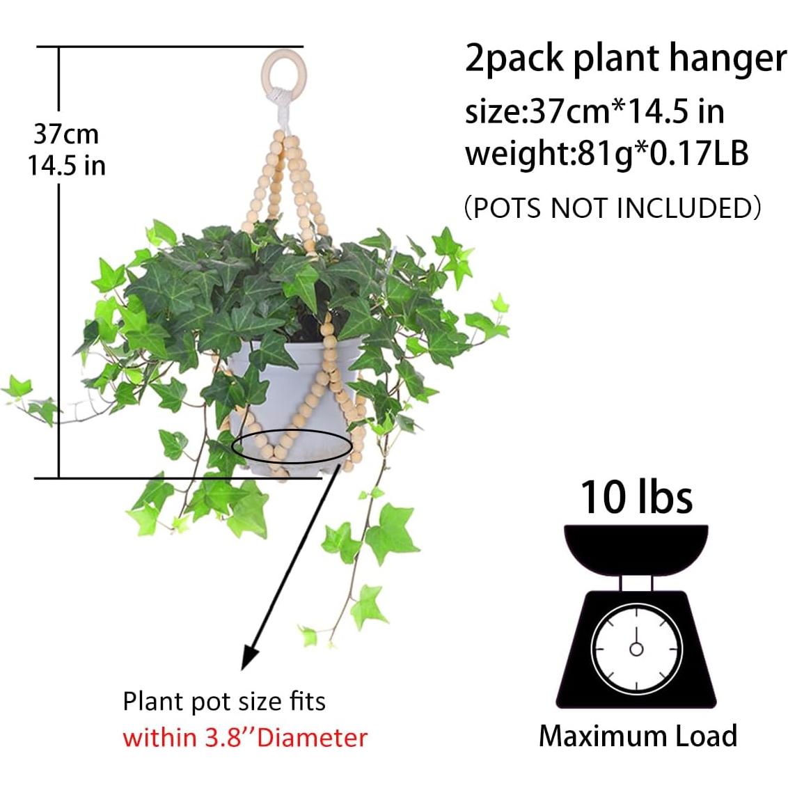 Soporte Colgante para Plantas Artilady 2 Piezas Macramé