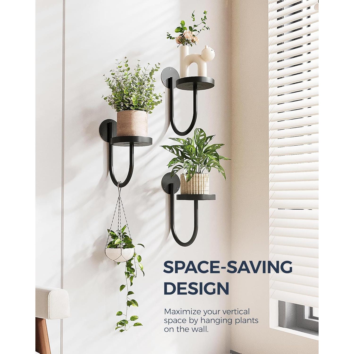 Macetas Colgantes Bamworld Negras para Plantas de Interior 3pcs