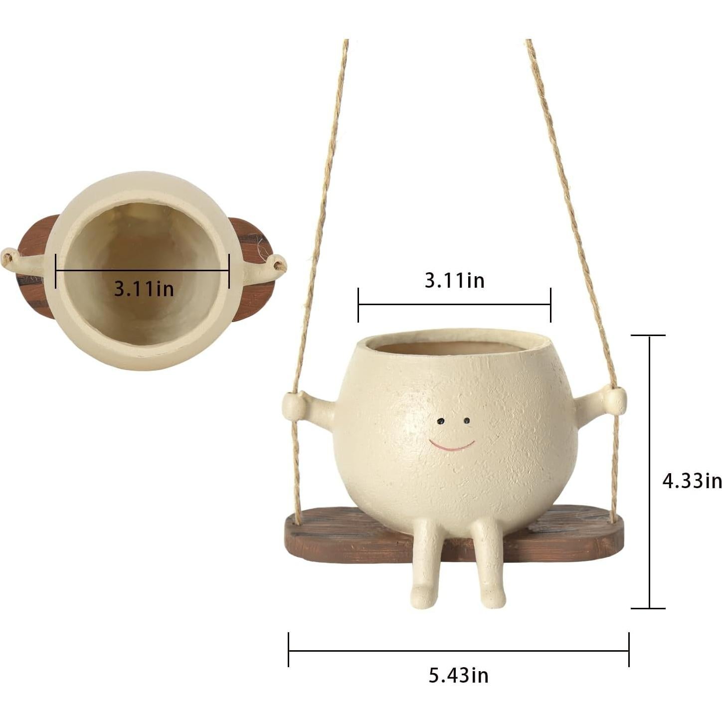 Maceta Colgante UMESONG de Resina para Plantas - 11 cm