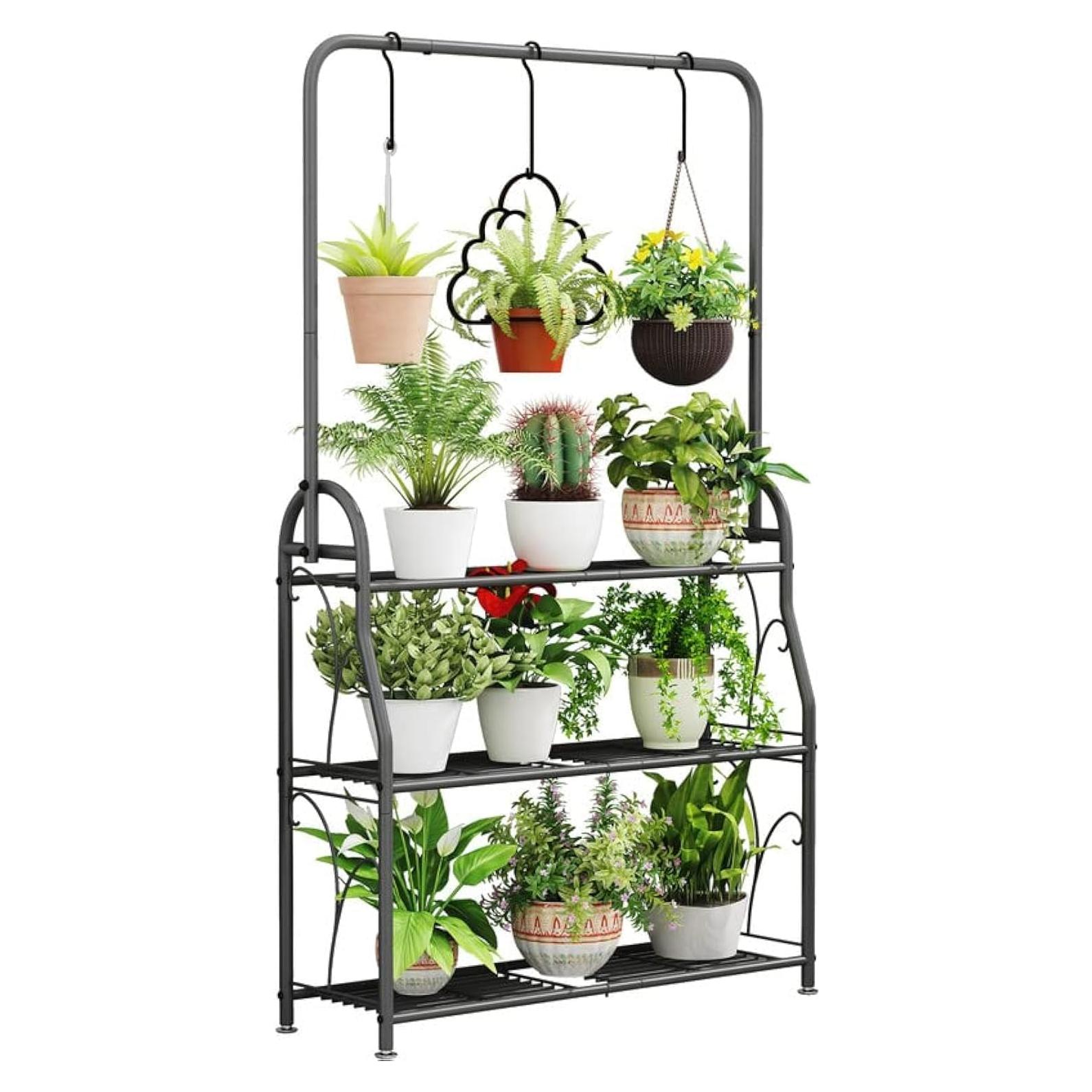 Soporte para Plantas SORCEDAS 3 Niveles Colgante Gris Oscuro