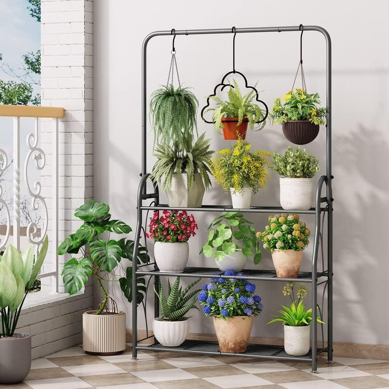 Soporte para Plantas SORCEDAS 3 Niveles Colgante Gris Oscuro