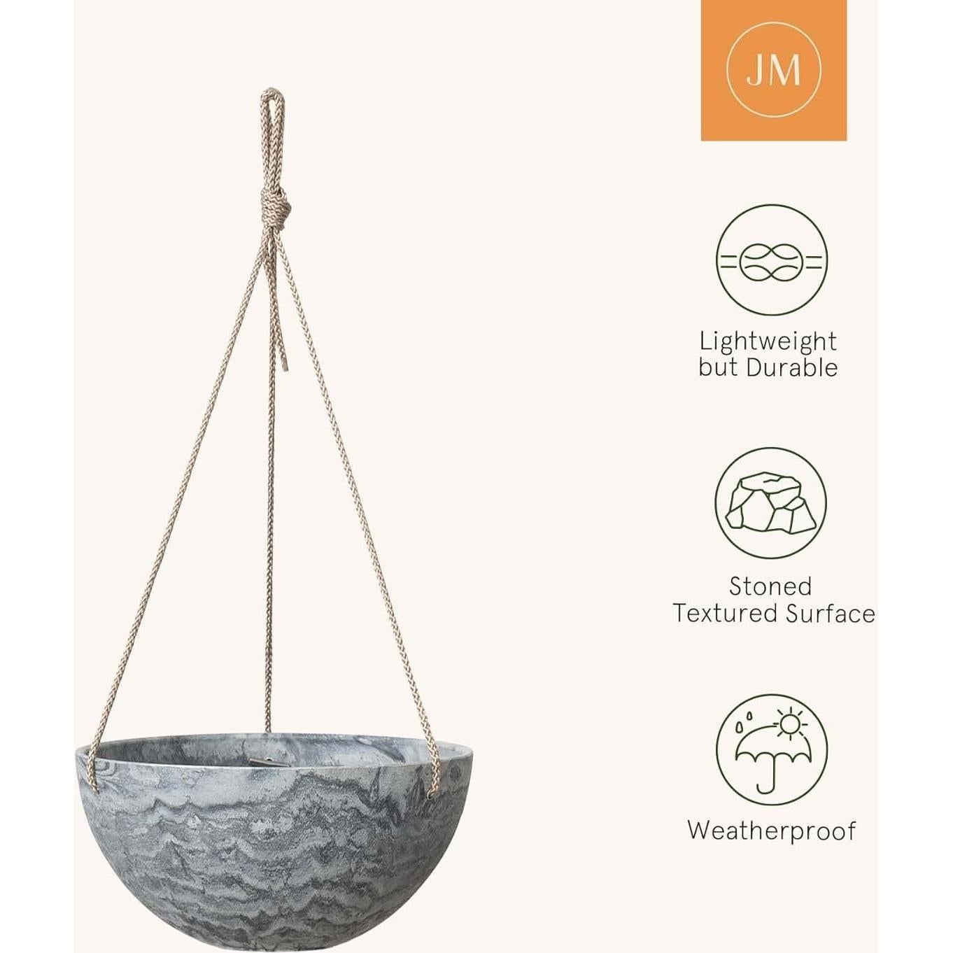 Macetas Colgantes para Flores LA JOLIE MUSE 25 cm Juego de 2