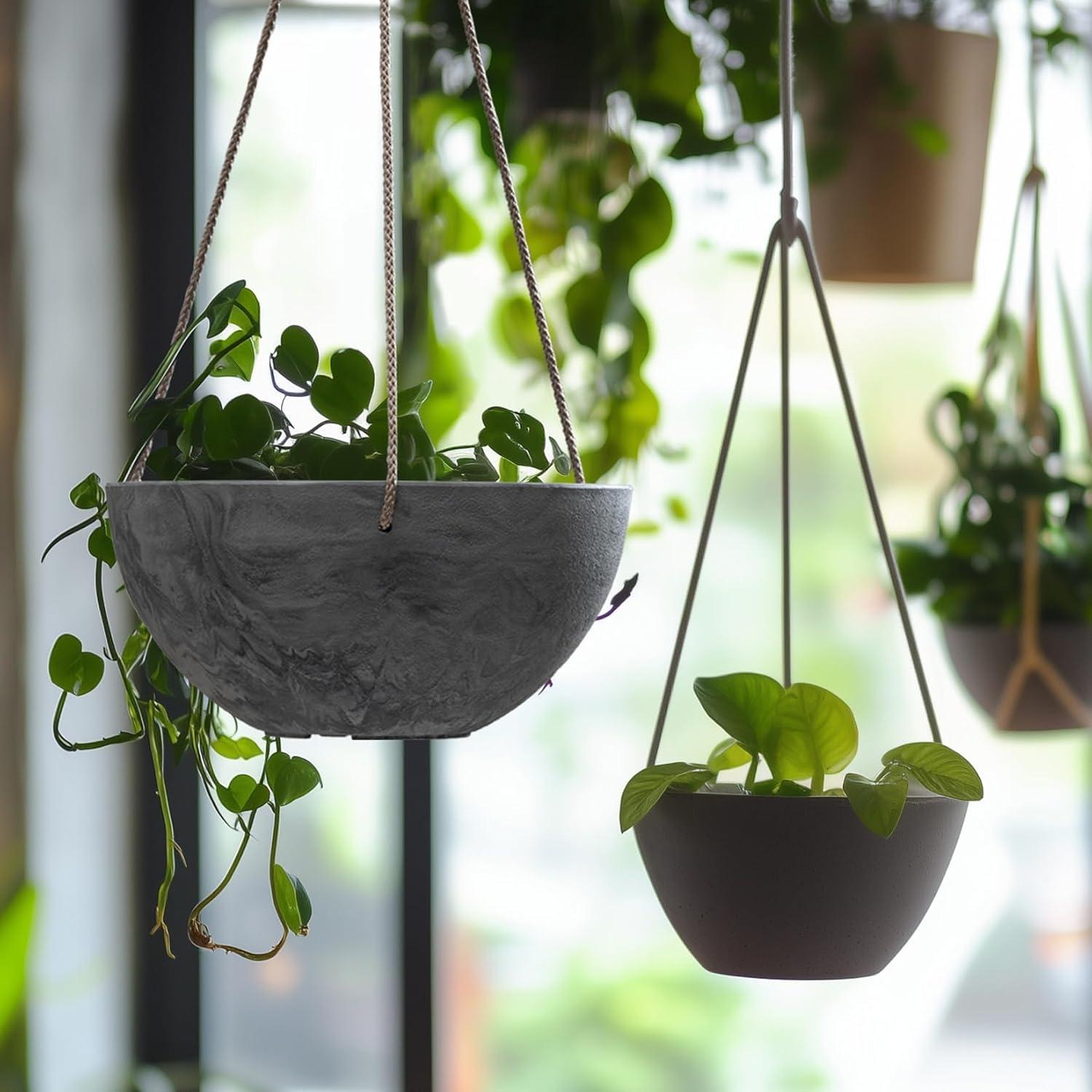Macetas Colgantes para Flores LA JOLIE MUSE 25 cm Juego de 2