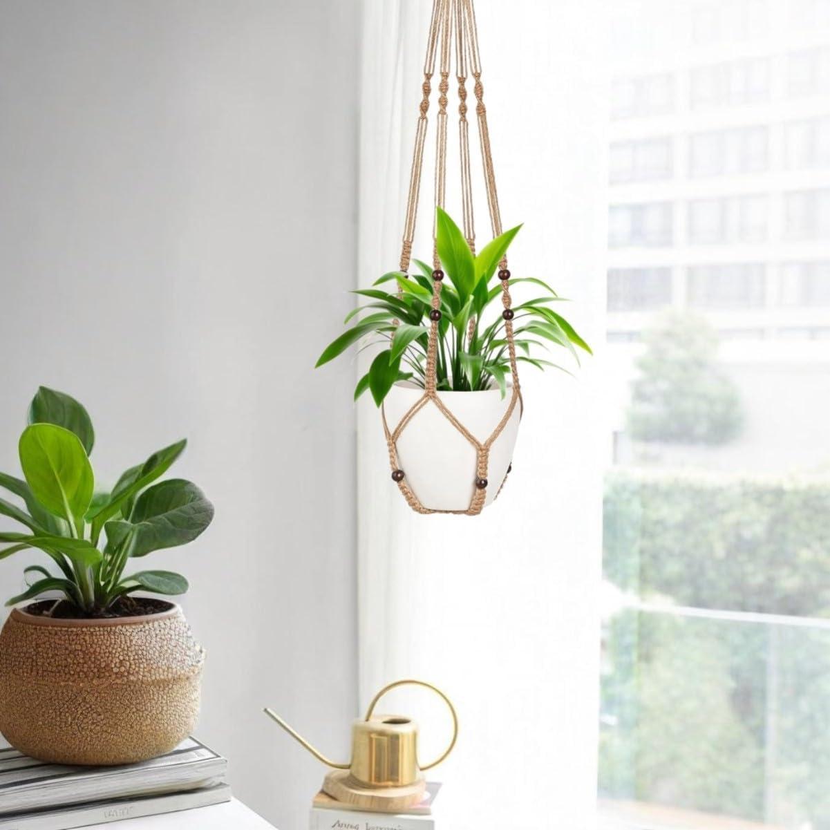 Paquete de 3 Soportes de Macramé MDKFKDK para Plantas 88.9cm