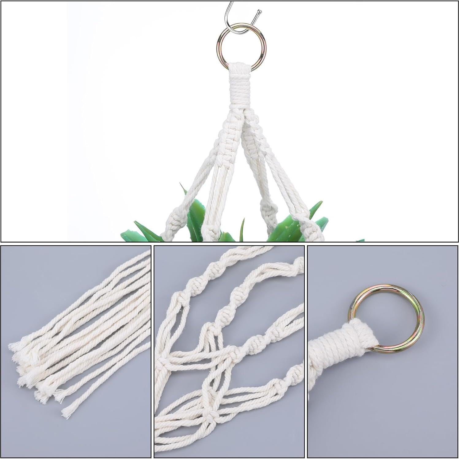 Colgador de Plantas de Macramé Sliverdew 50 cm 2 Piezas Boho