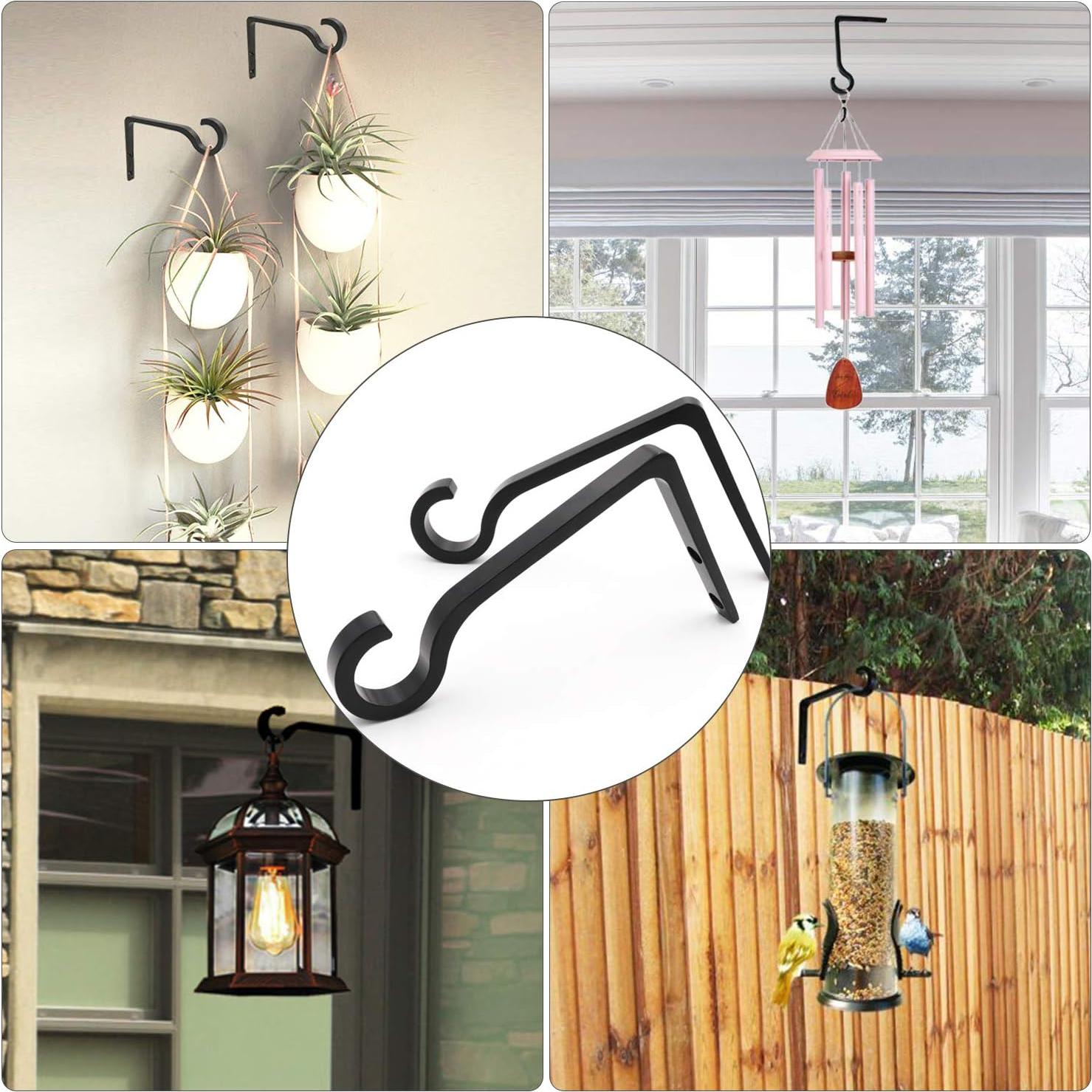 Soporte de Planta Colgante QIEGL 15cm Metal Negro 2 Piezas