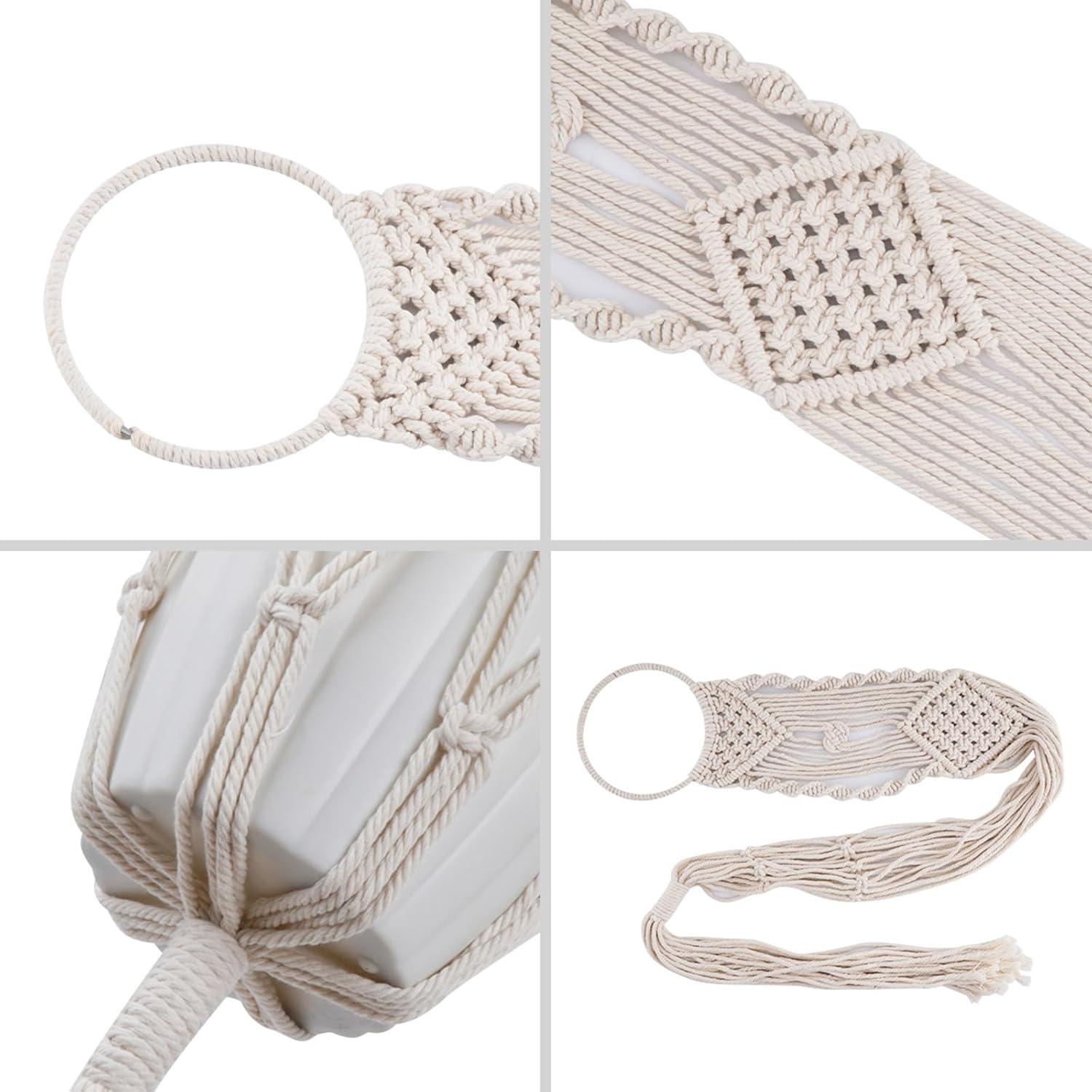Colgador de Plantas de Macramé Cuttte 110 cm Color Crema