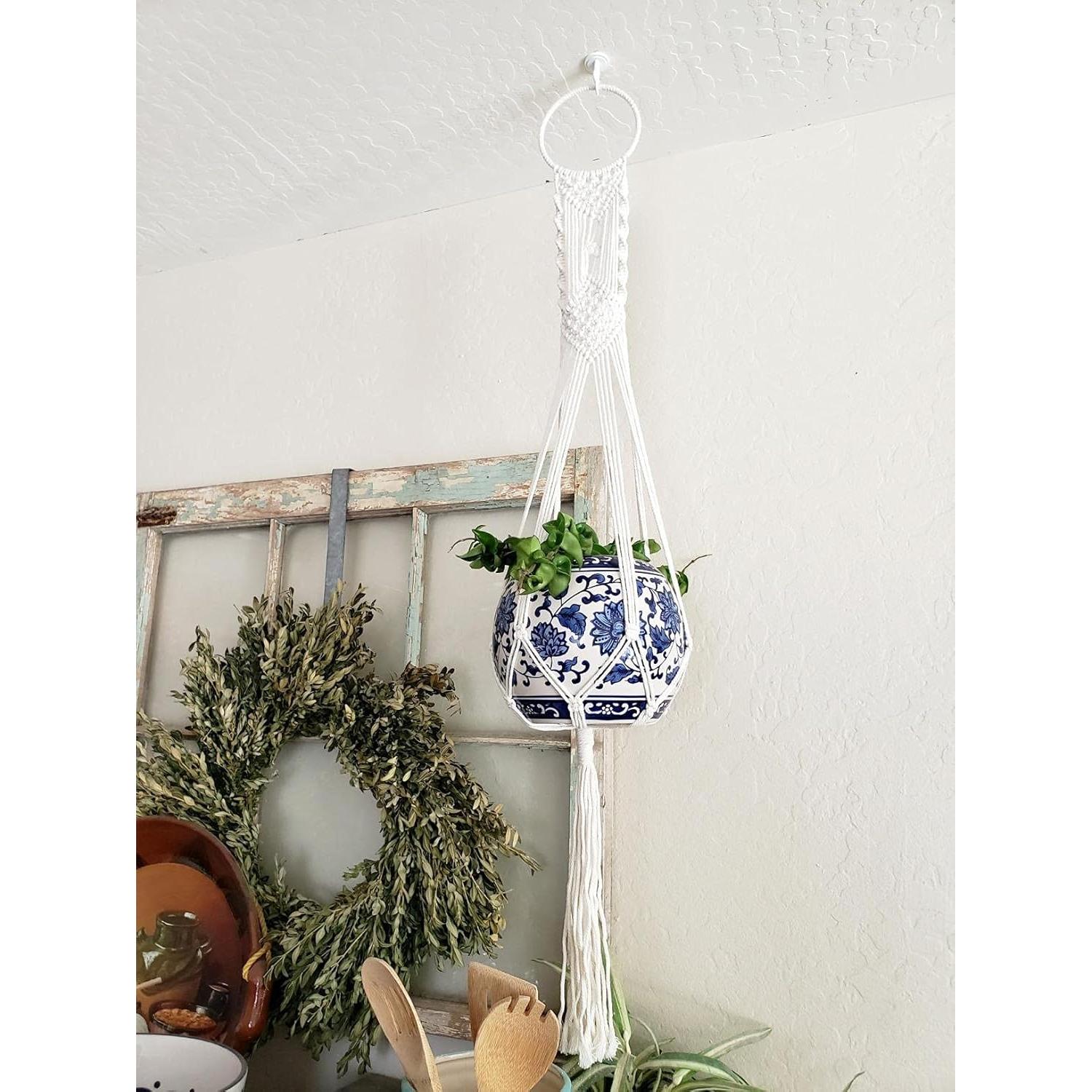 Colgador de Plantas de Macramé Cuttte 110 cm Color Crema