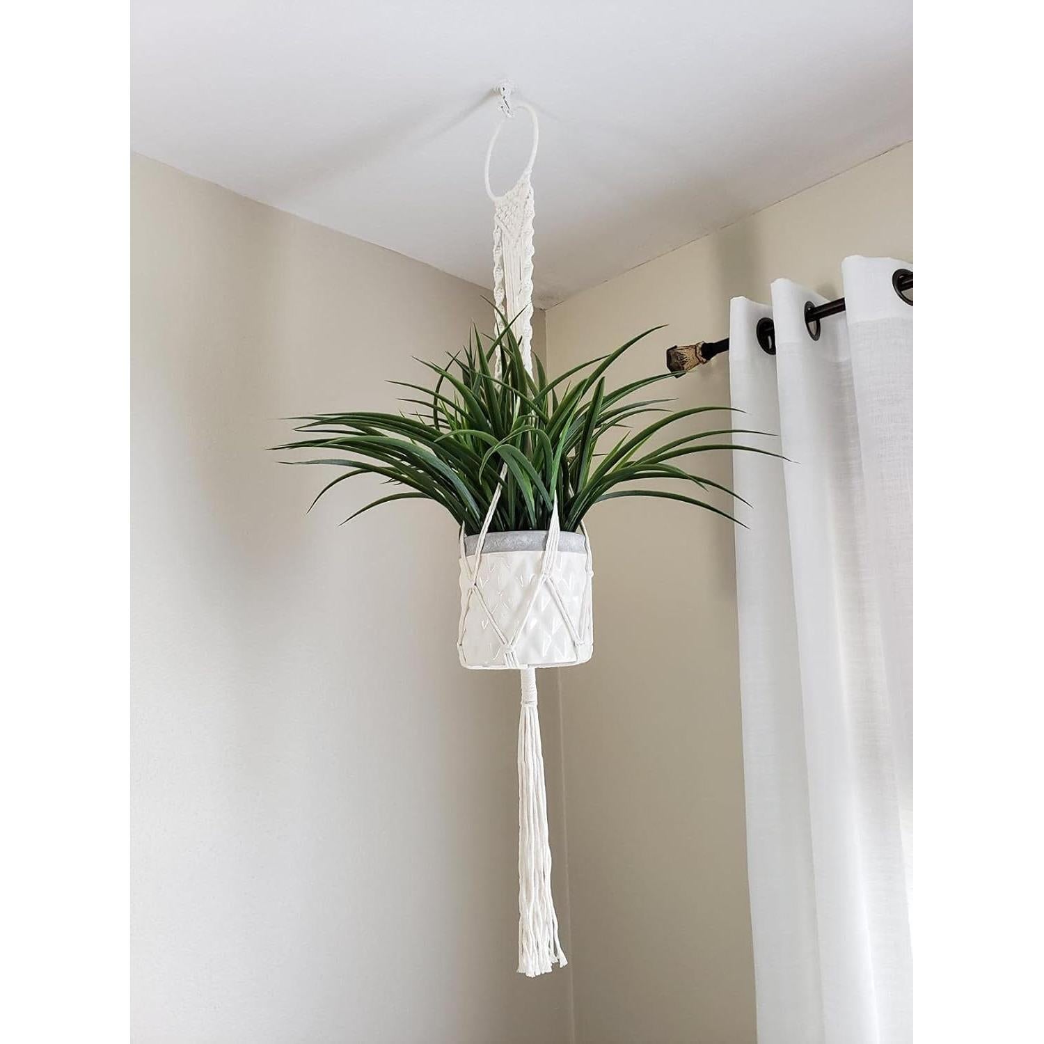 Colgador de Plantas de Macramé Cuttte 110 cm Color Crema