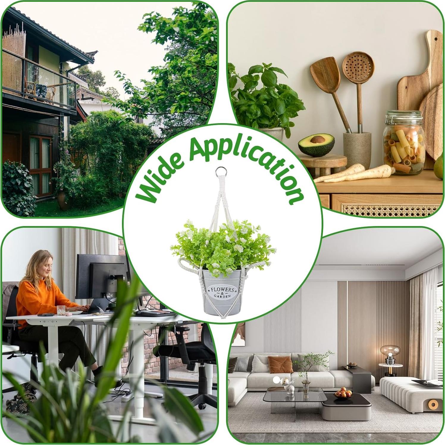 Colgador de Plantas de Macramé Hpmjz 2 Piezas 50 cm Blanco