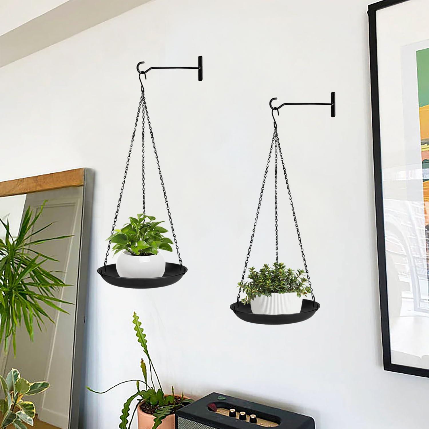 Soporte de Planta Colgante ARTORA Metal Negro 2 Piezas