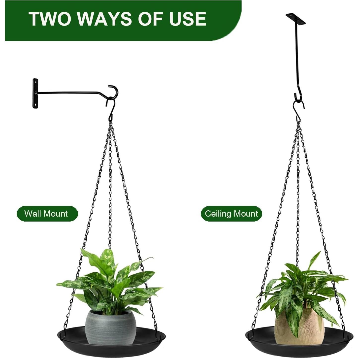 Soporte de Planta Colgante ARTORA Metal Negro 2 Piezas