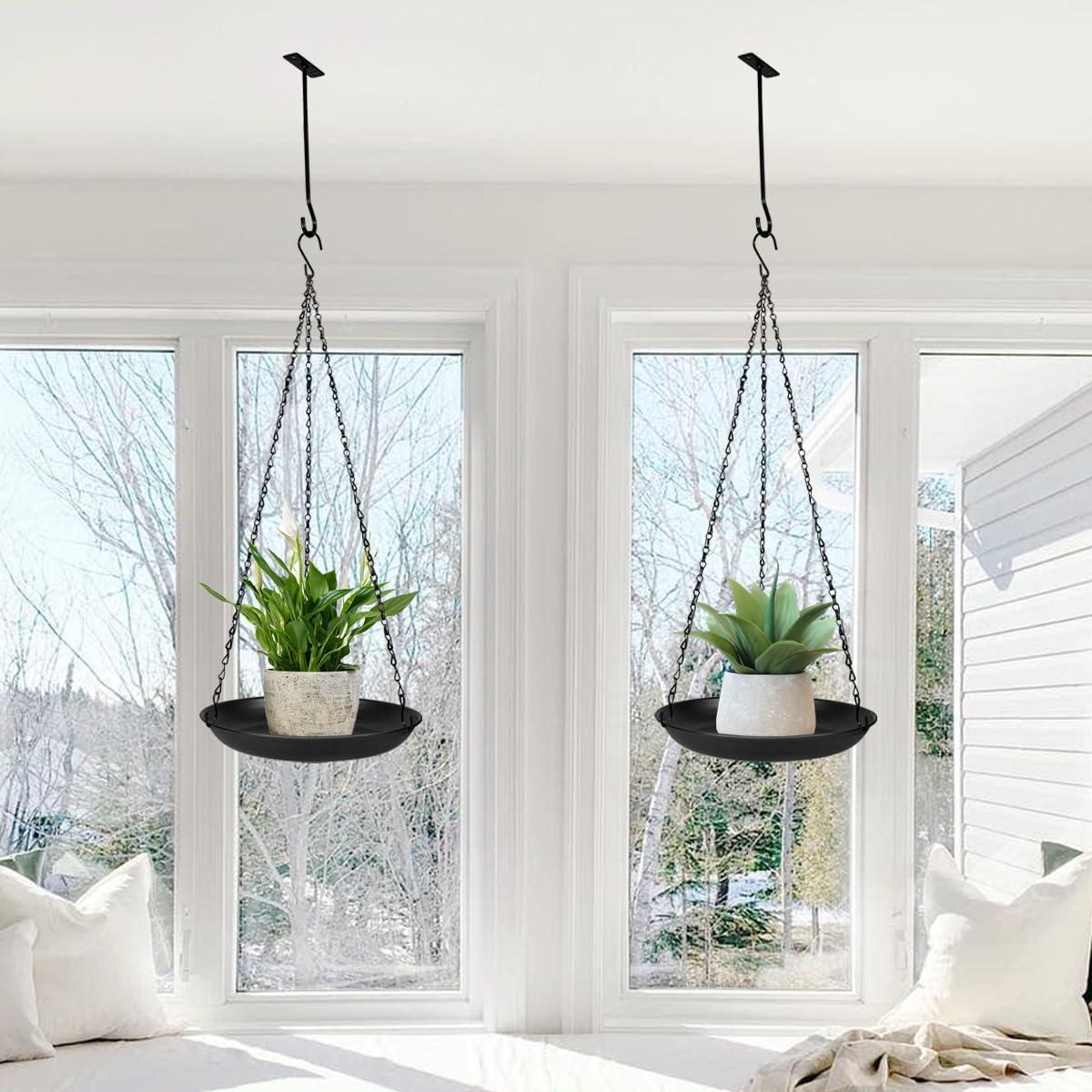 Soporte de Planta Colgante ARTORA Metal Negro 2 Piezas