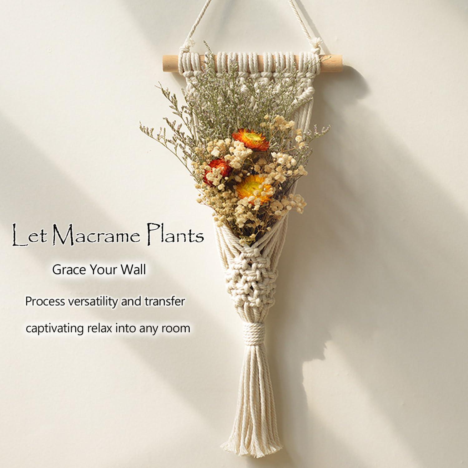 Soporte Colgante para Plantas de Aire Melphoe 4 Piezas Macrame