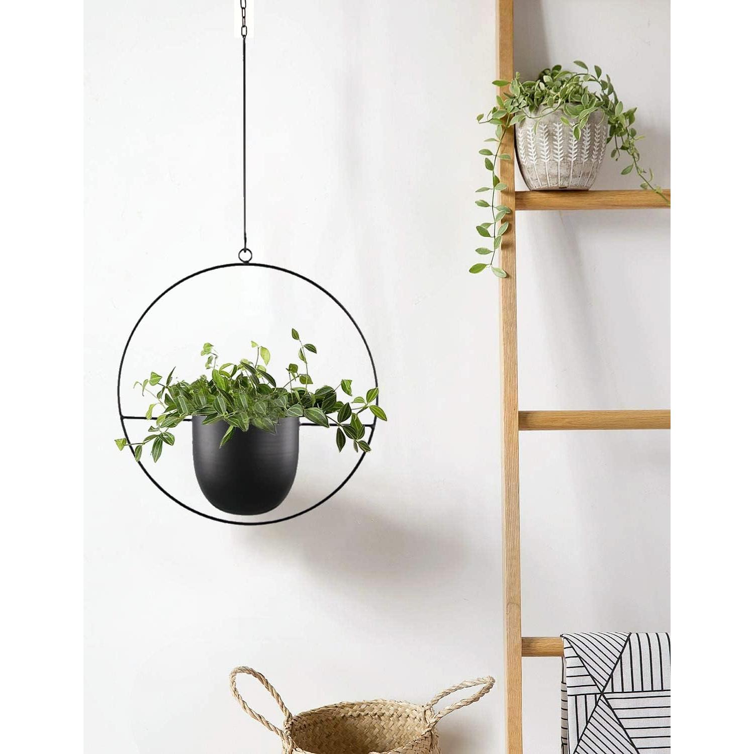 Maceta Colgante Abetree Negra 14cm para Plantas Interior/Exterior