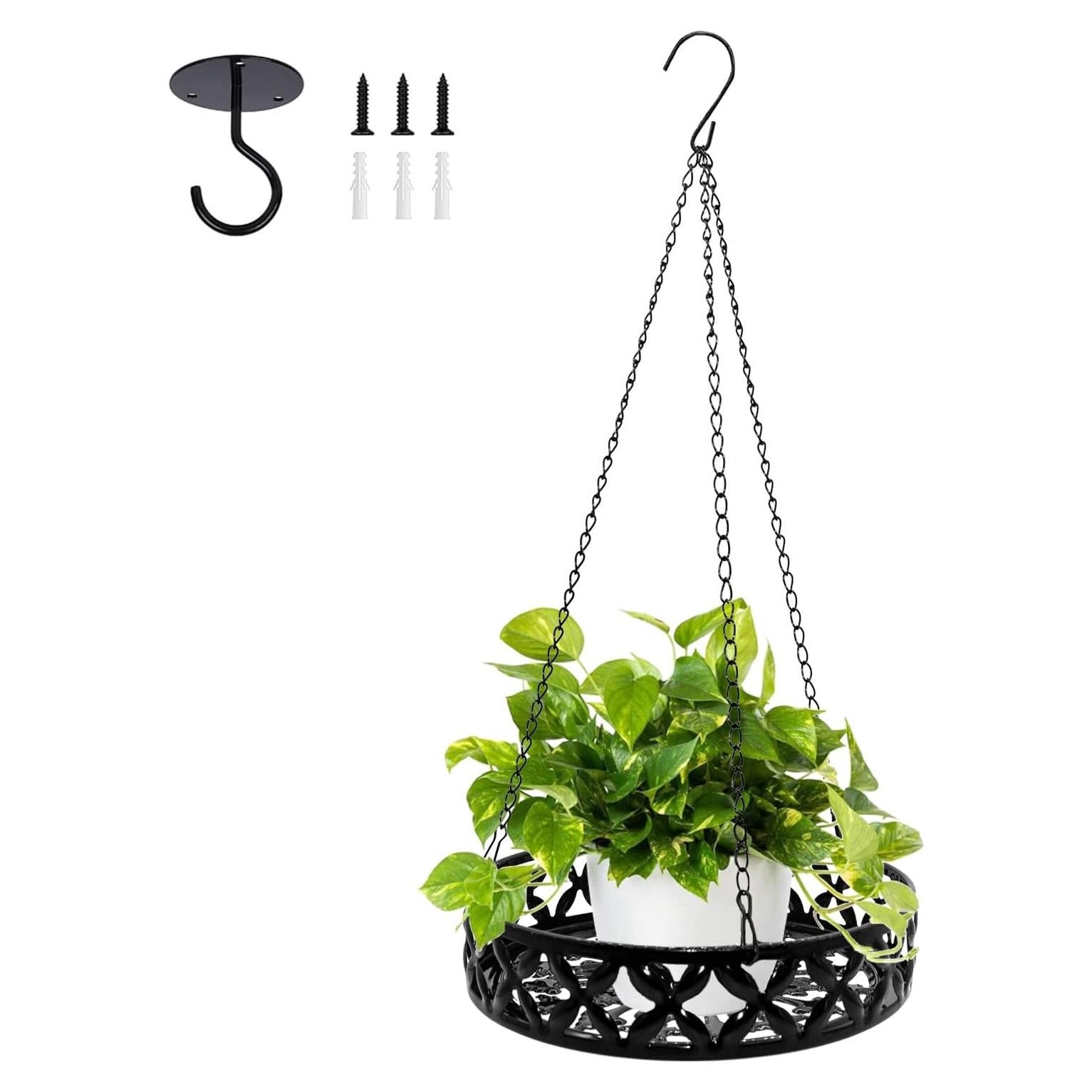 Soporte Colgante de Planta ARTORA Metal Negro 25cm x 80cm