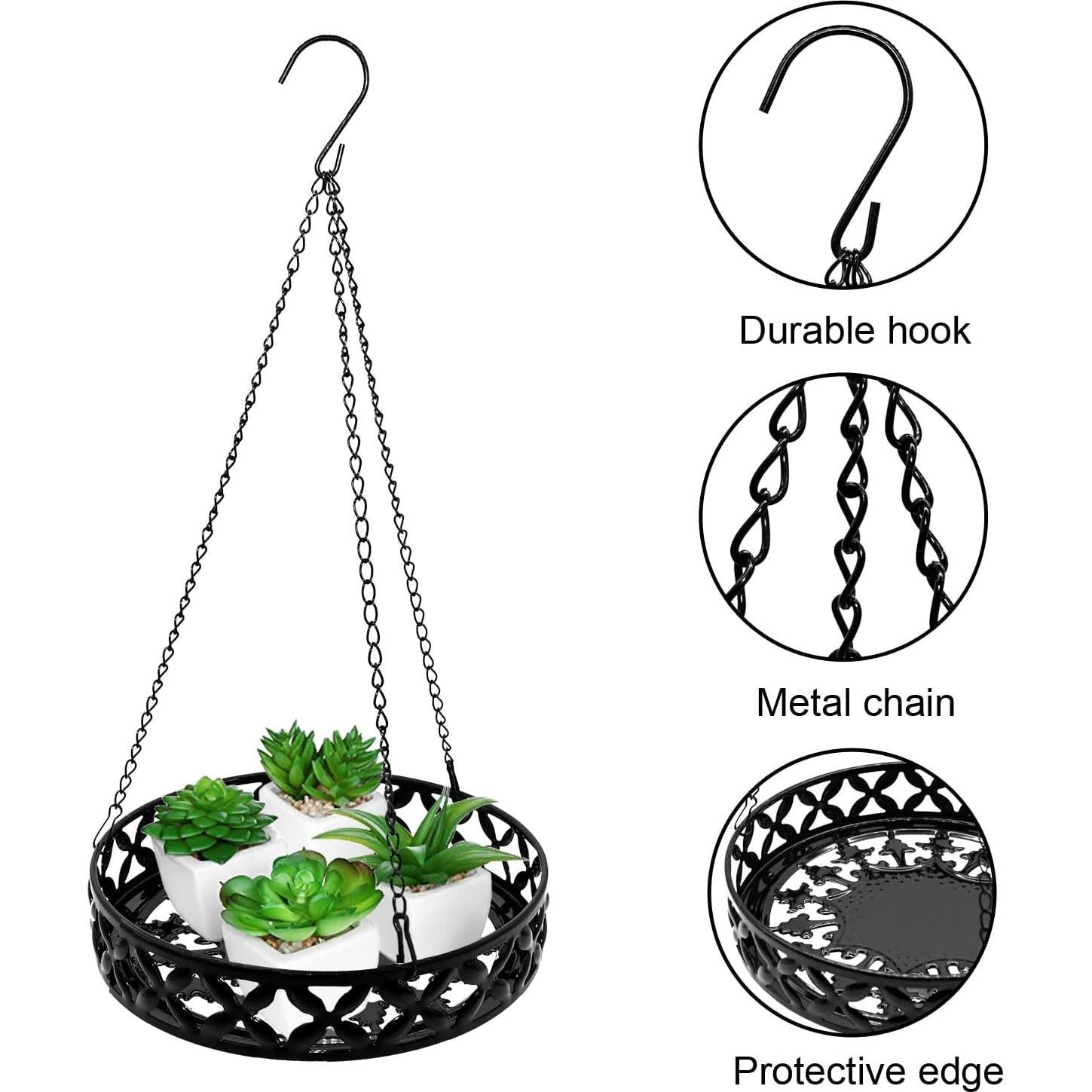 Soporte Colgante de Planta ARTORA Metal Negro 25cm x 80cm