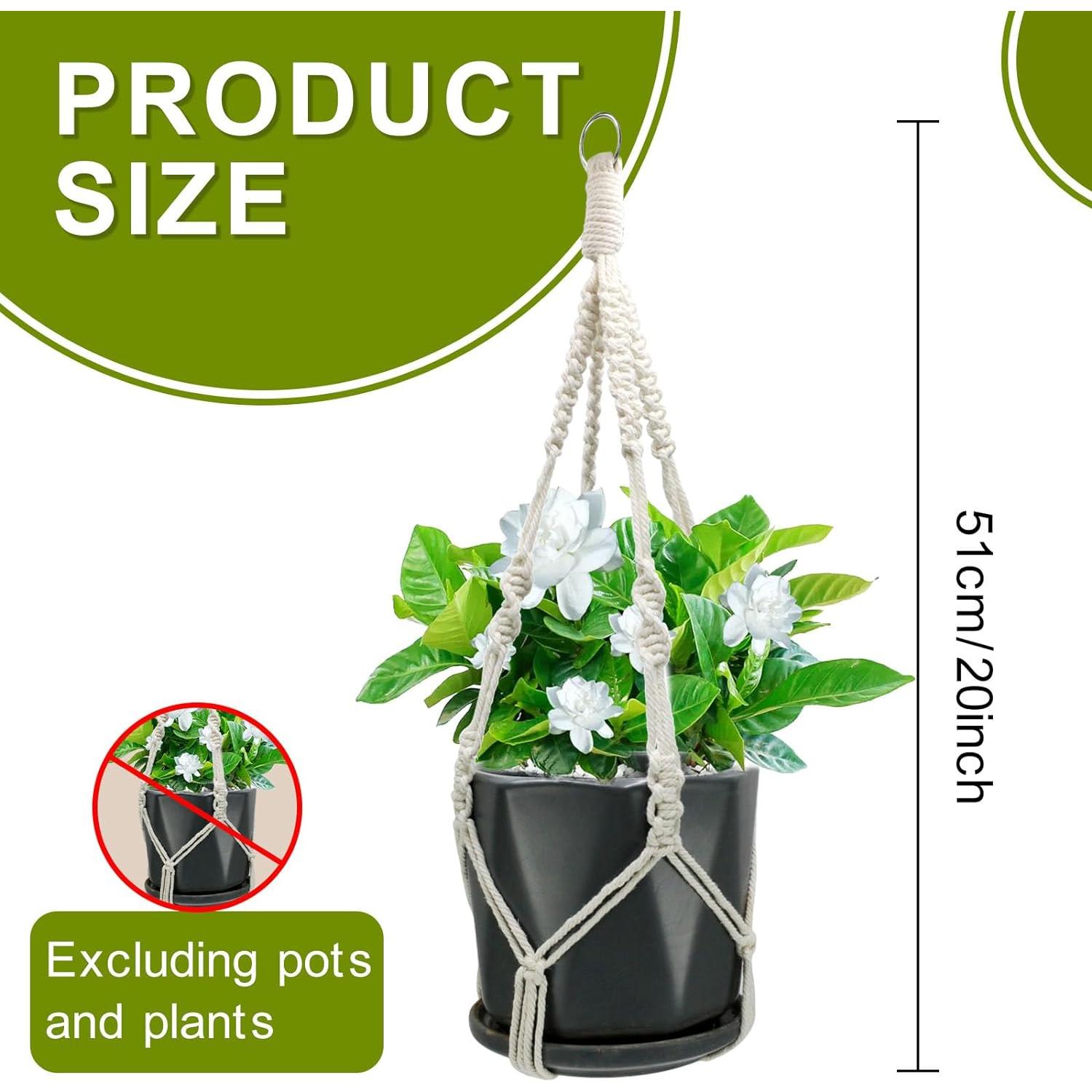 Soportes de Plantas de Macramé Rimoev 50.8 cm 2 Piezas