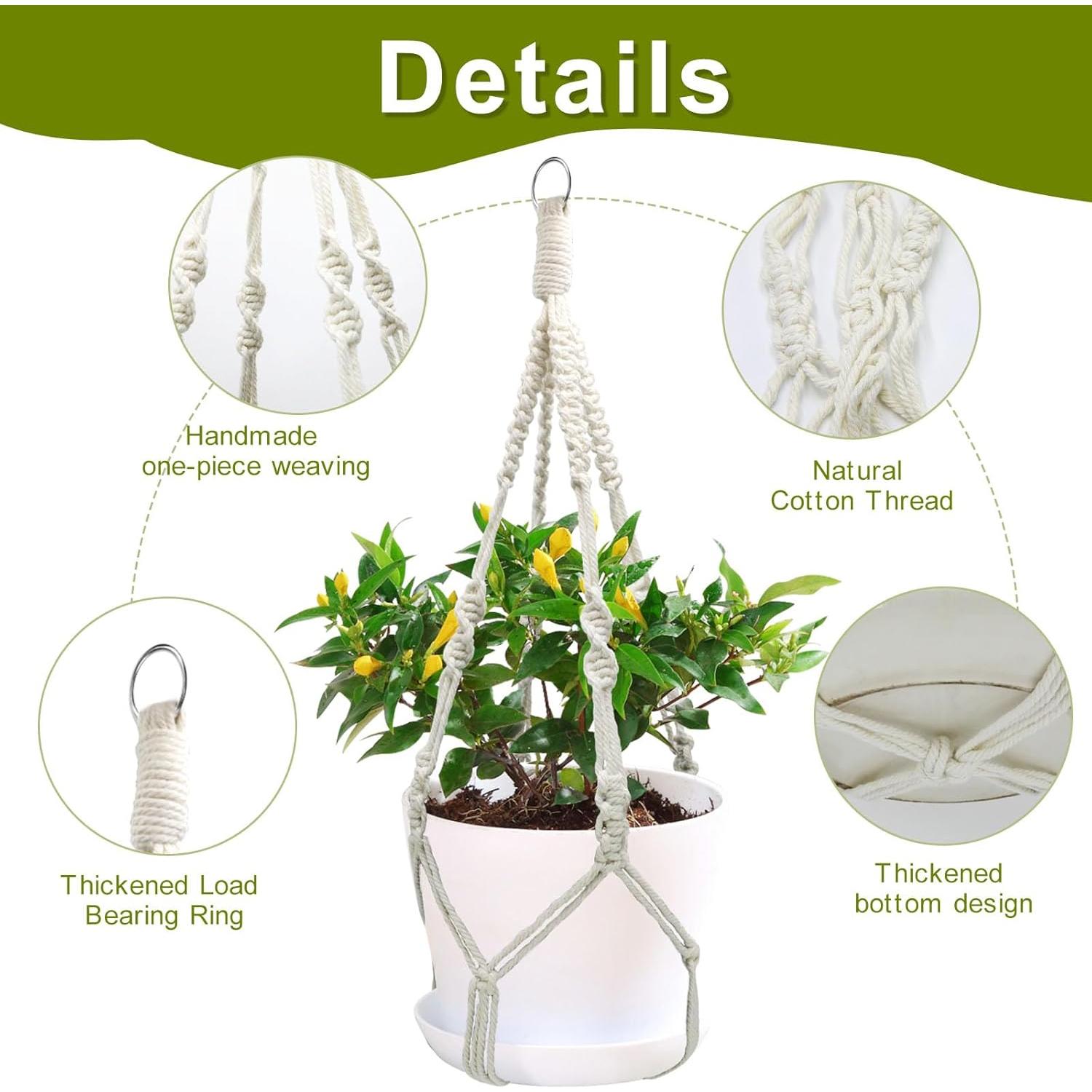 Soportes de Plantas de Macramé Rimoev 50.8 cm 2 Piezas