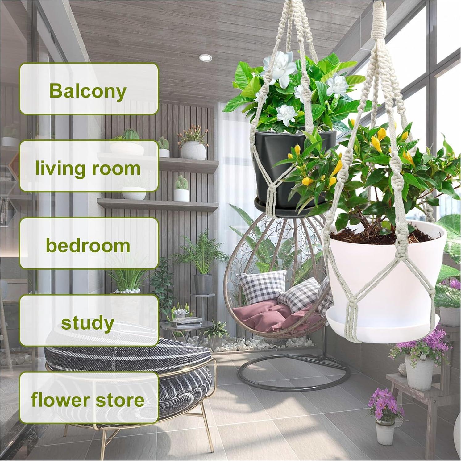 Soportes de Plantas de Macramé Rimoev 50.8 cm 2 Piezas