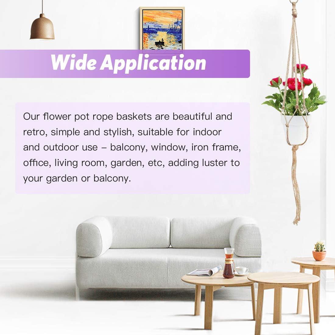 Soporte de Macramé para Plantas Swpeet - 6 Piezas, 3 Tamaños