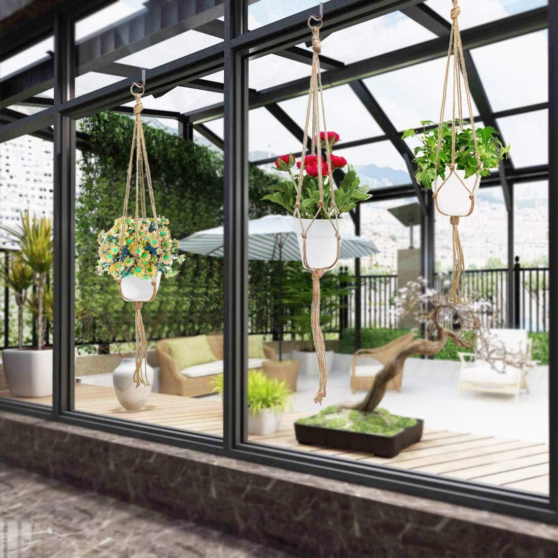 Soporte de Macramé para Plantas Swpeet - 6 Piezas, 3 Tamaños