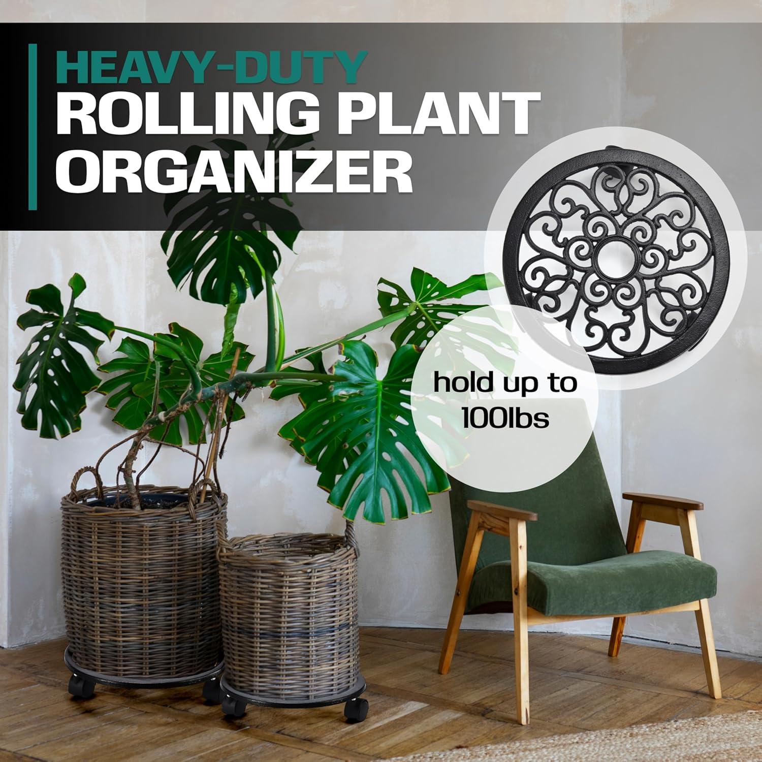 Soporte para Plantas con Ruedas 2WAYZ - Carro Rodante Negro