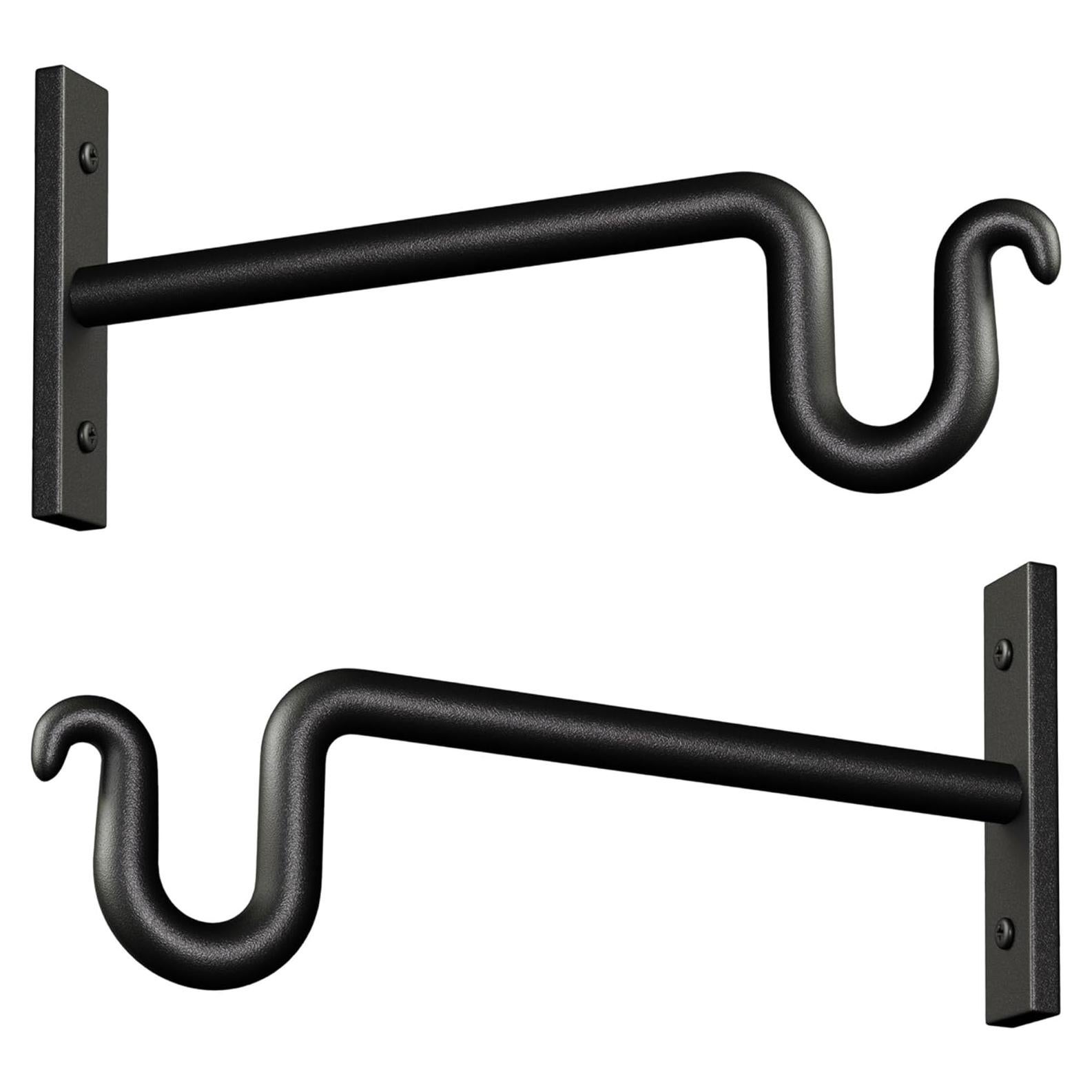 Gancho para Plantas KOOKASHOP 20.32 cm Metal Negro 2 Piezas