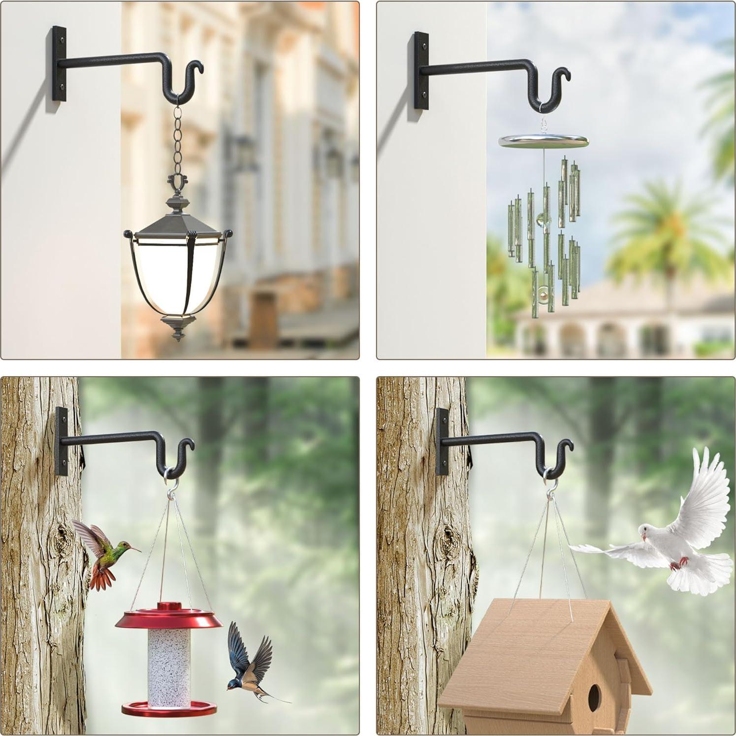 Gancho para Plantas KOOKASHOP 20.32 cm Metal Negro 2 Piezas