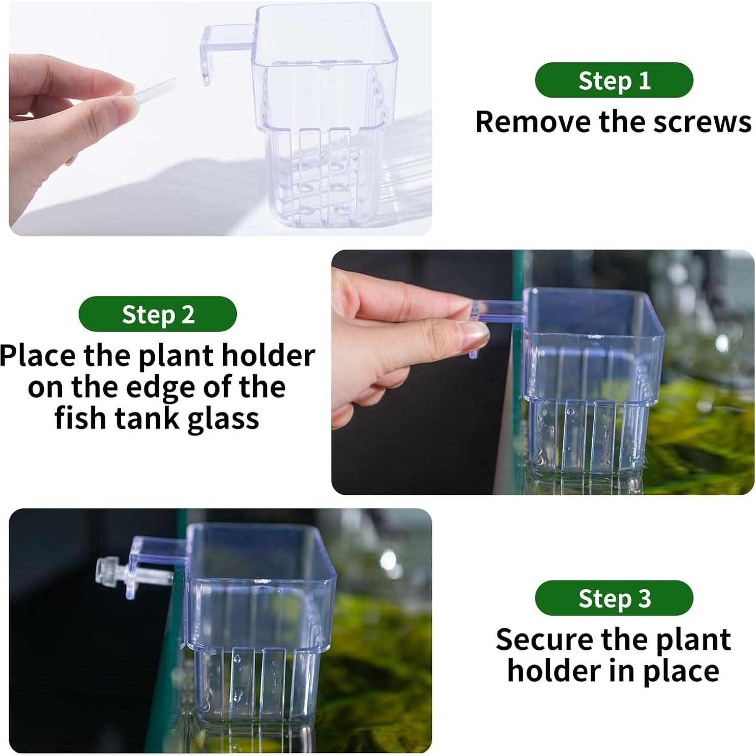Soporte para Plantas de Acuario SLSON - 2 Macetas Colgantes Transparentes