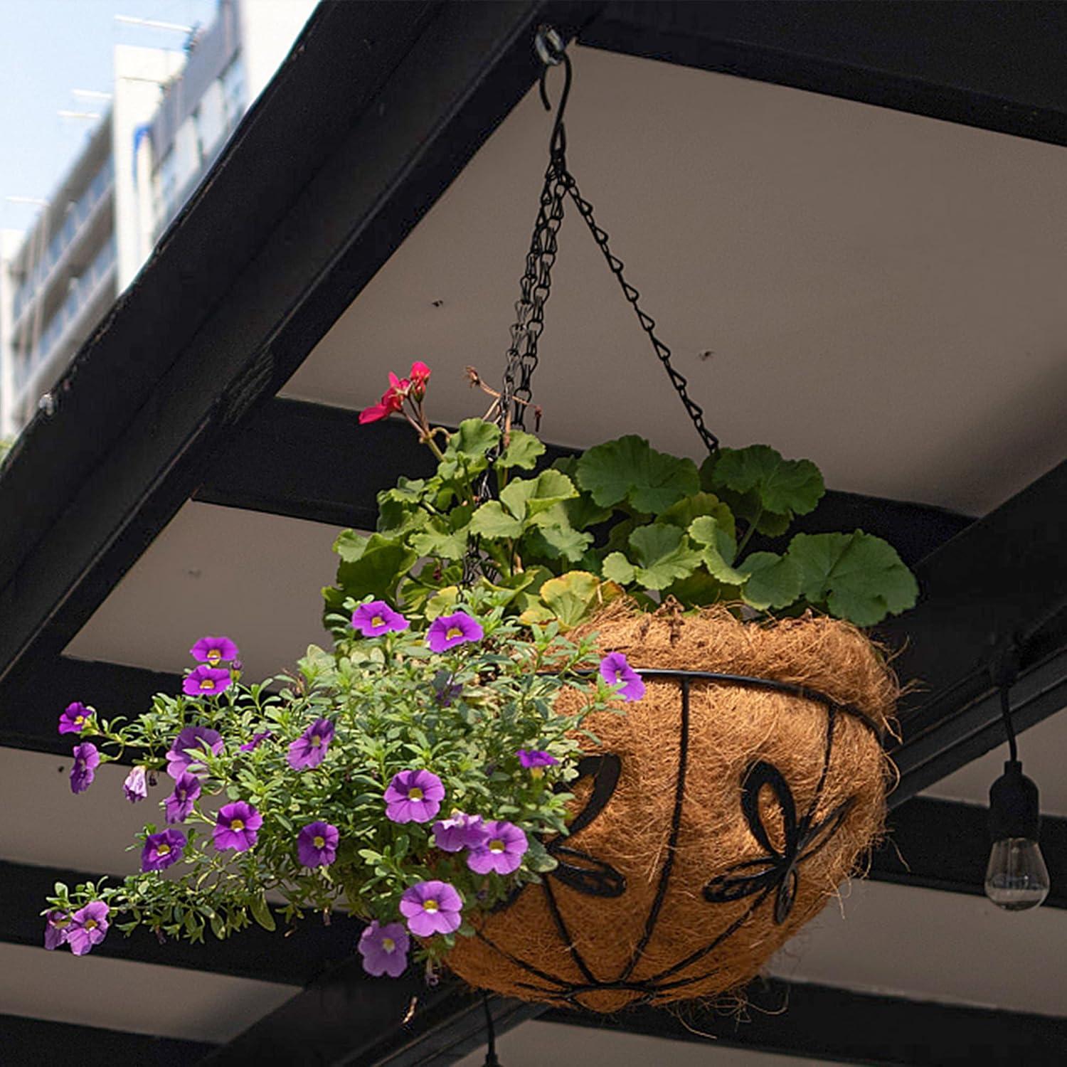 Macetas Colgantes ARVINKEY 30.48cm Redondas de Coco - 2 Piezas