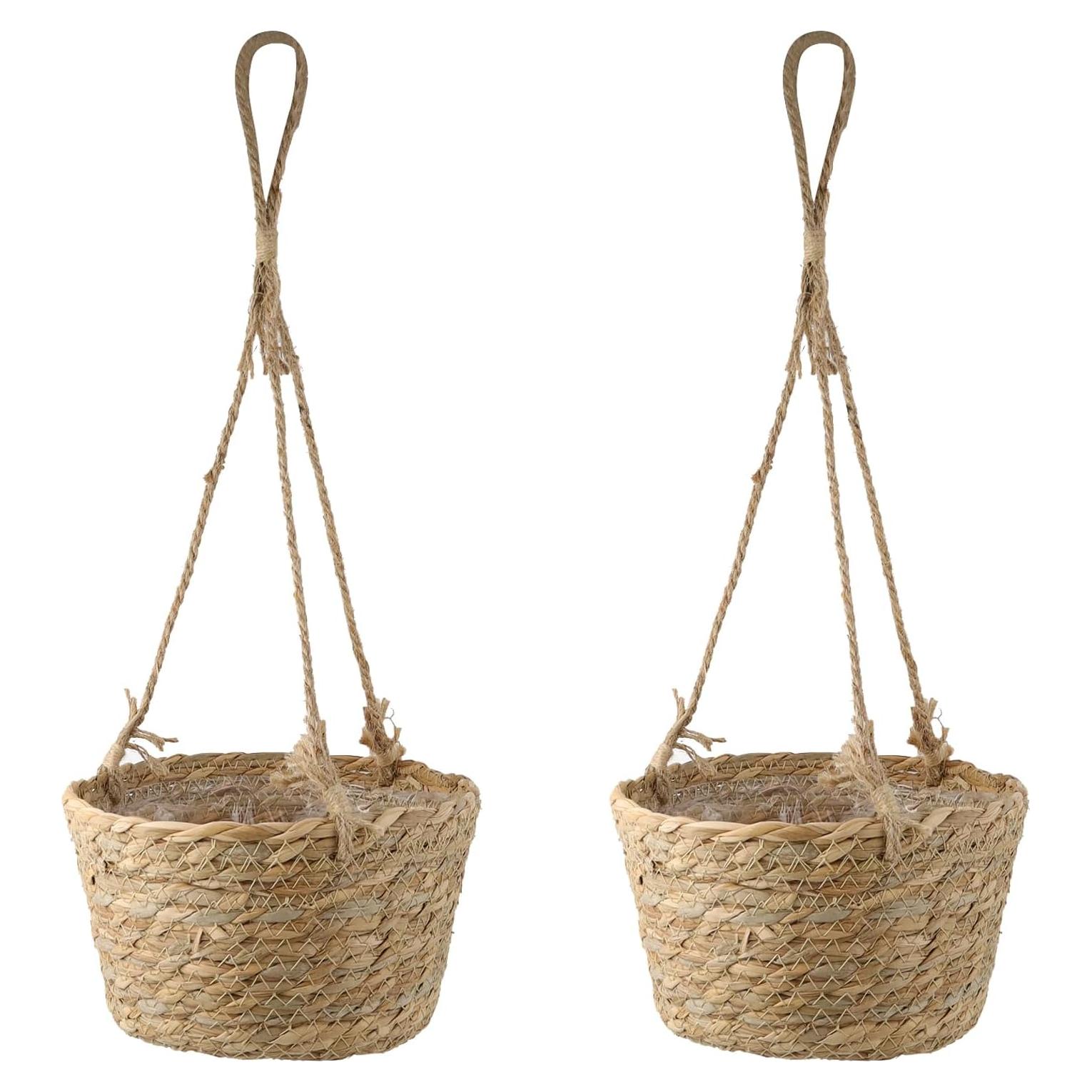 Cestas de Maceta Colgantes MY MIRONEY 2 Piezas 20.6x12.7cm Caqui