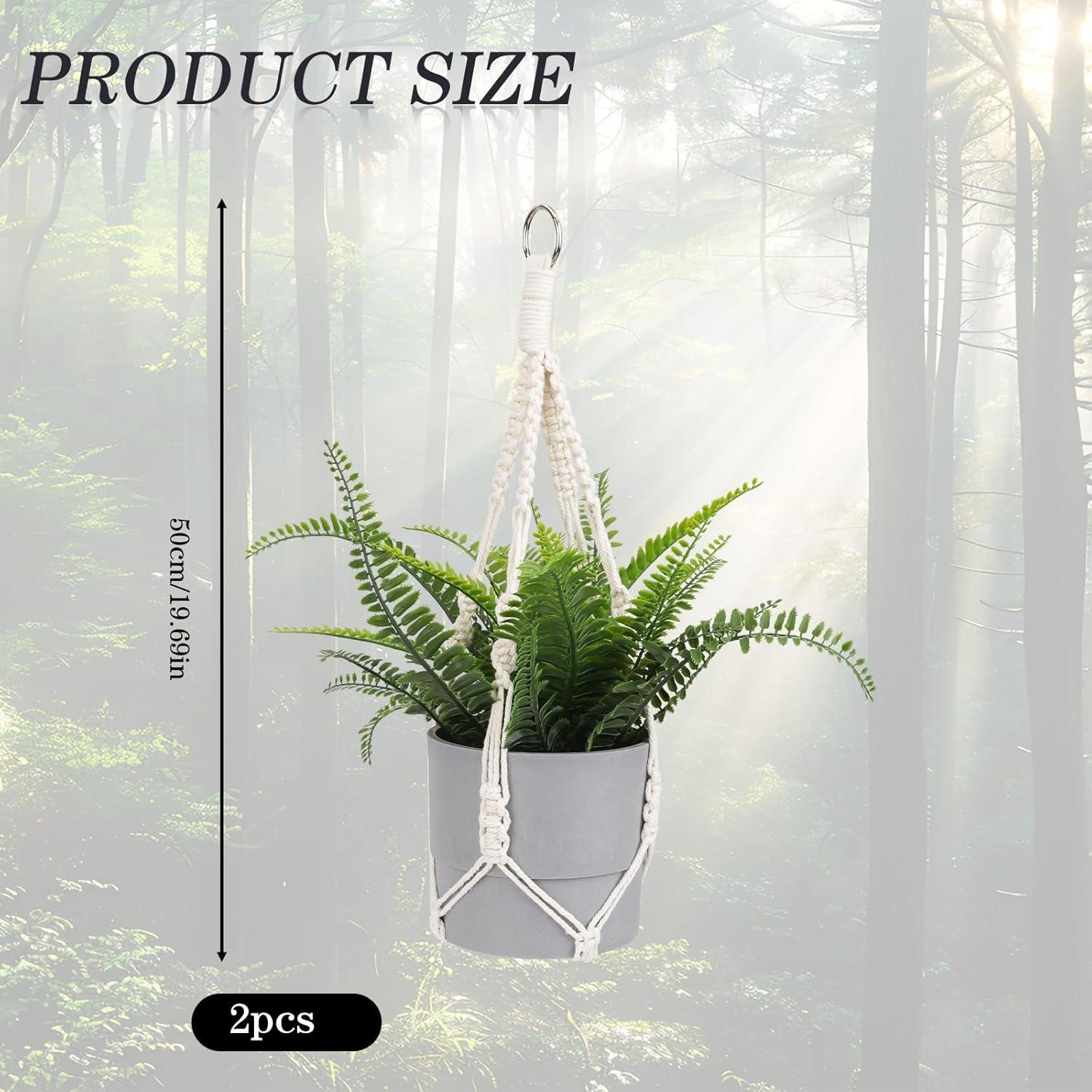 Colgadores de Plantas de Macramé Piriuuo 50 cm 2 Piezas