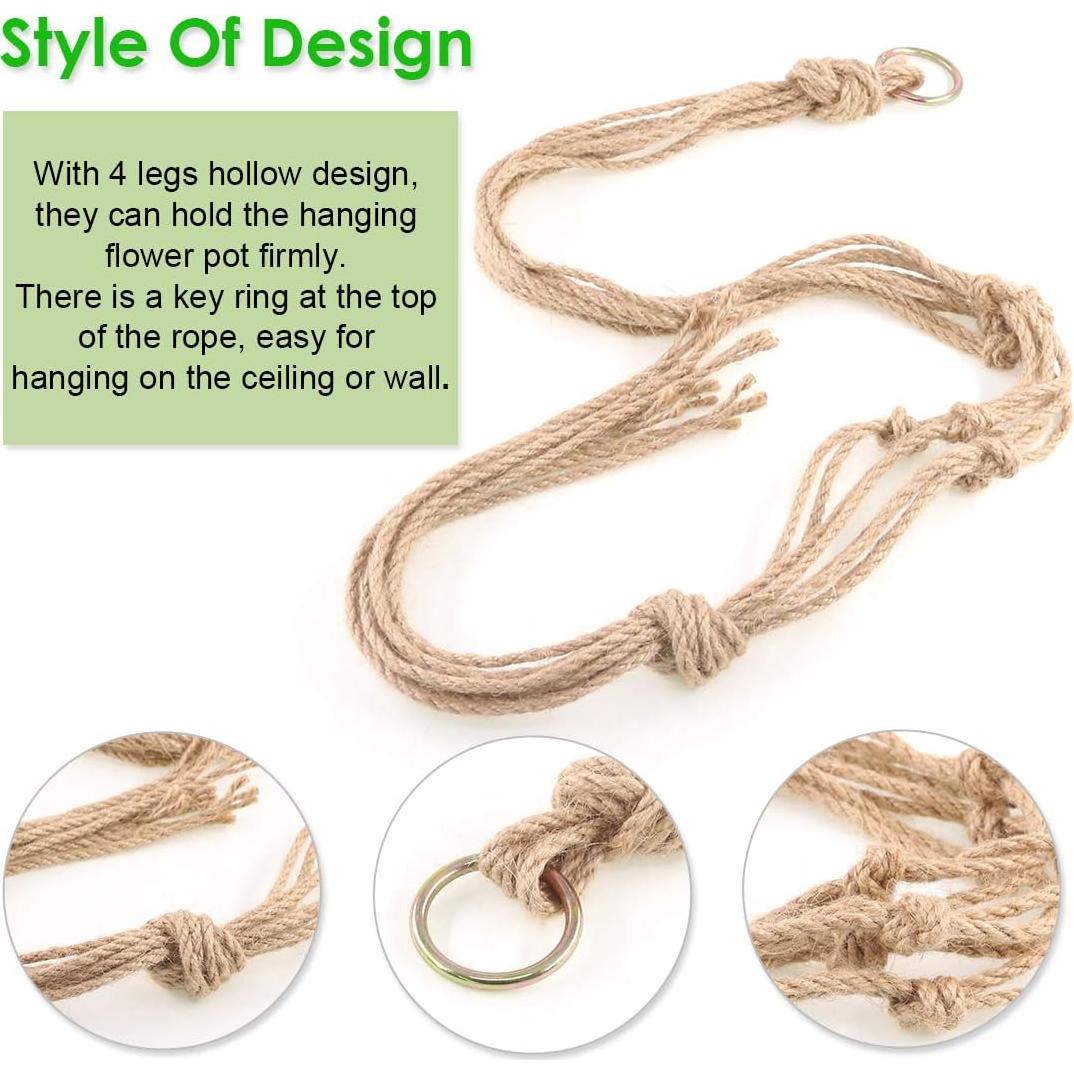 Keadic 6Pcs Colgadores de Plantas de Macramé - 3 Tamaños
