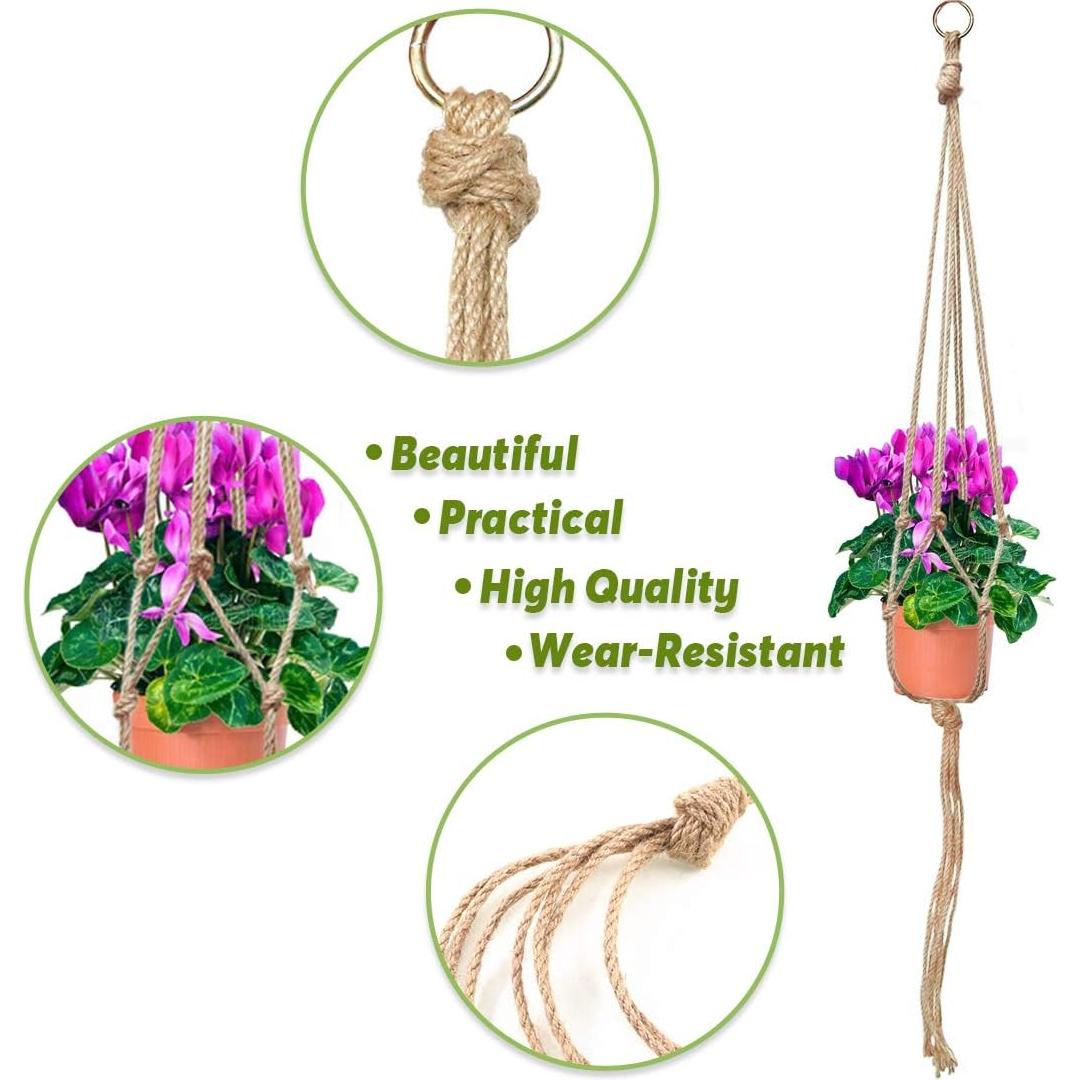 Keadic 6Pcs Colgadores de Plantas de Macramé - 3 Tamaños