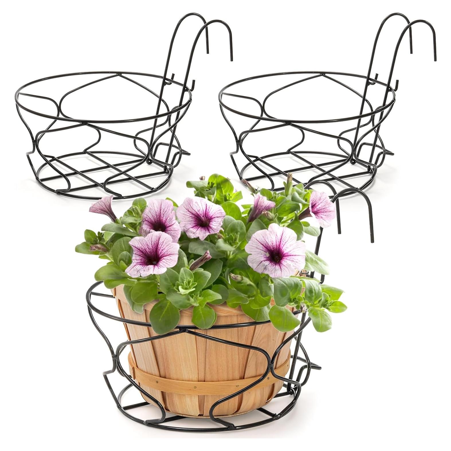 Paquete de 3 Macetas Colgantes Redondas Noamus 25.4cm Negro