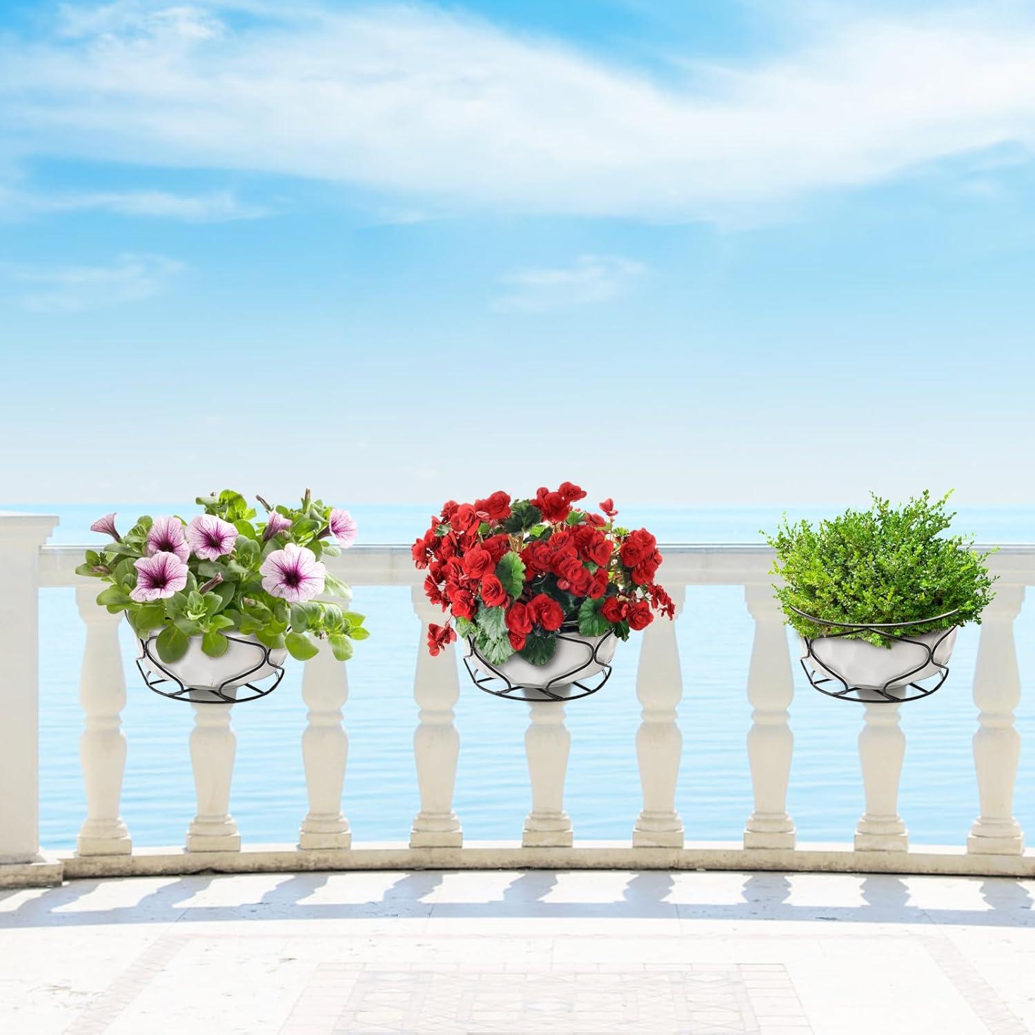 Paquete de 3 Macetas Colgantes Redondas Noamus 25.4cm Negro