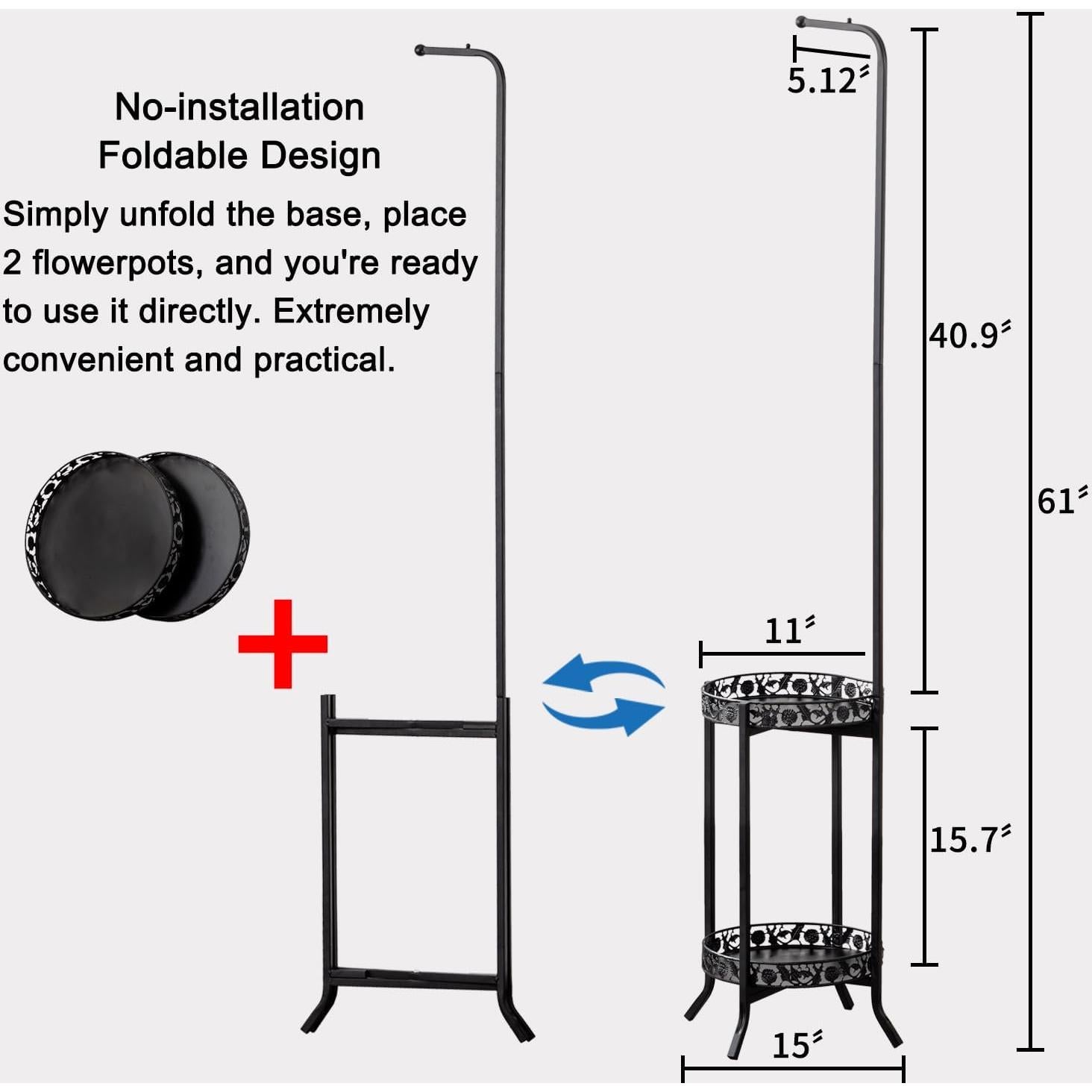 Soporte de Planta Colgante COPREE 2 Niveles Hierro 3.58 kg