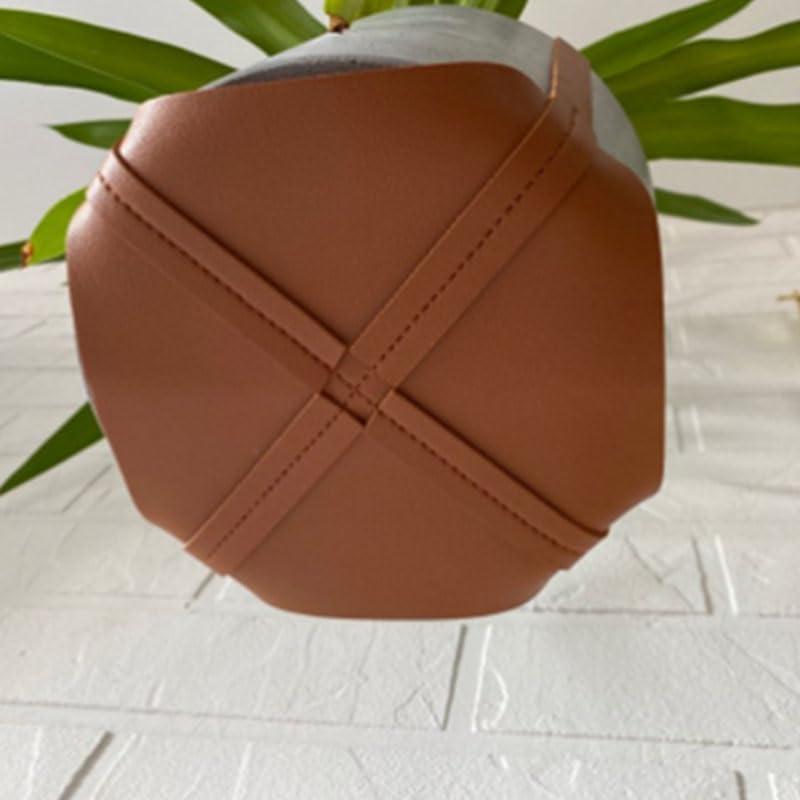 Soportes Colgantes para Plantas Sdjdhej 2 Pcs Cuero PU Marrón