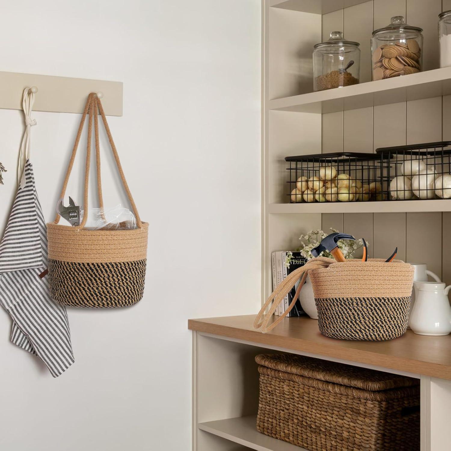 Cesta Colgante de Yute 2 Pack TIGKHAE para Macetas 20 cm