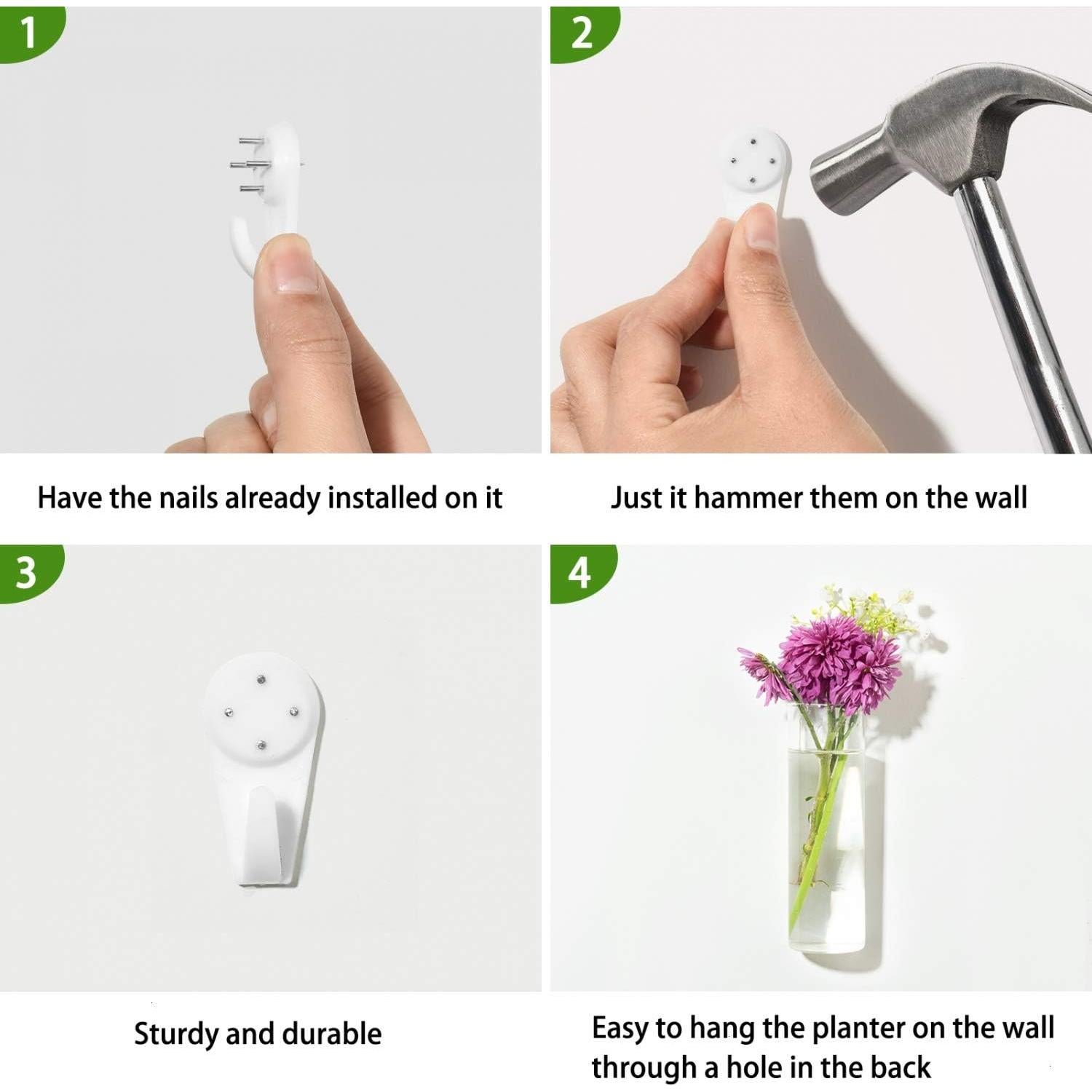 Paquete de 4 Macetas de Vidrio Vumdua 15 cm para Plantas