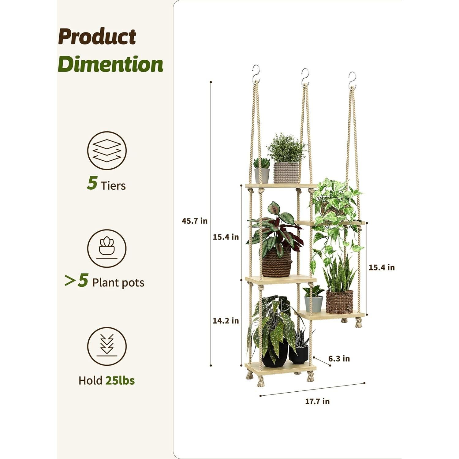 Estante Colgante Boho Gentingbro para Plantas - 1.6 kg