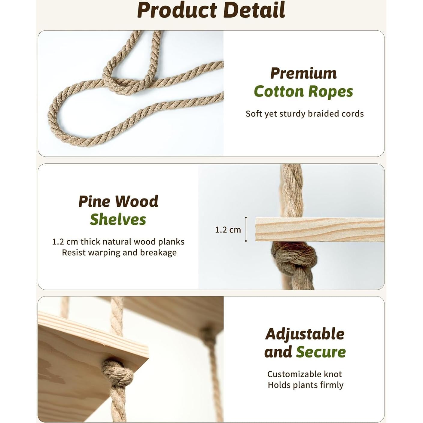 Estante Colgante Boho Gentingbro para Plantas - 1.6 kg