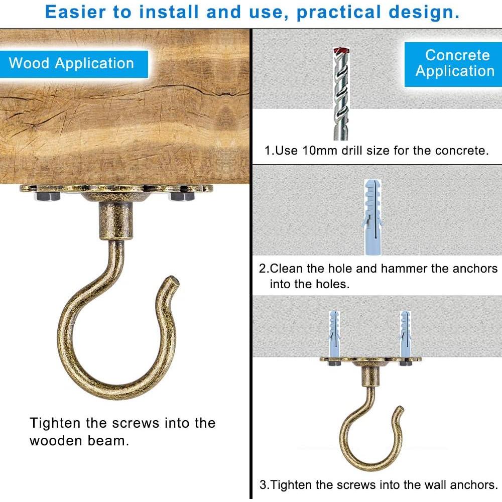 Ganchos de Techo Dolibest de Metal para Plantas y Luces - 2PCS