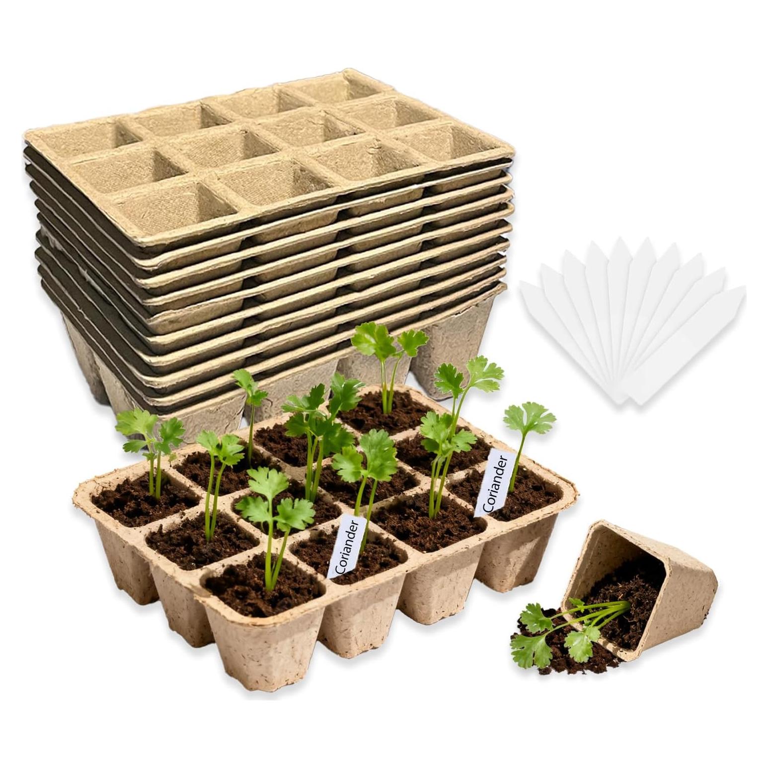 Kit de 10 Bandejas para Iniciar Semillas BEIGEMEI Biodegradables