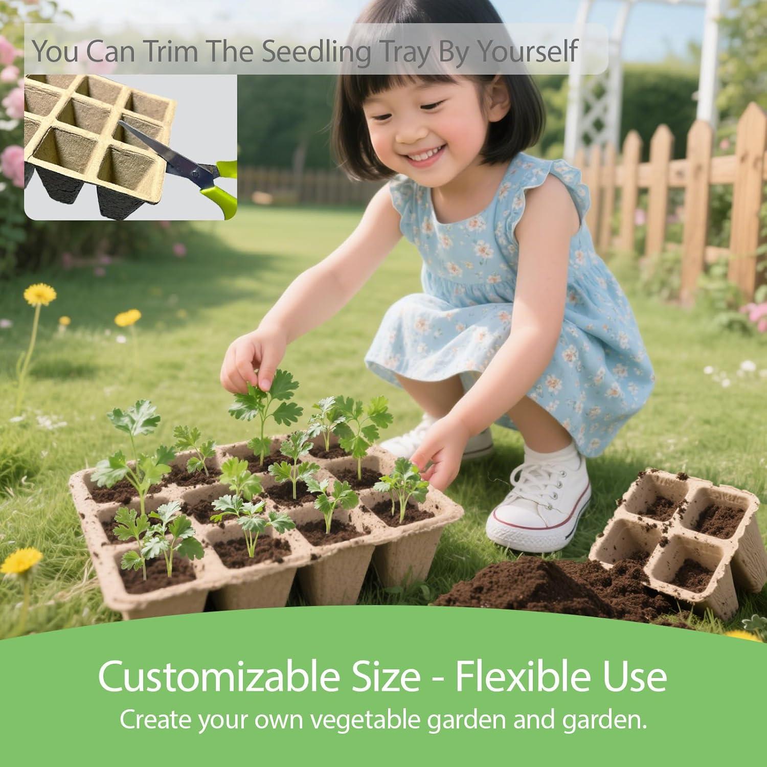 Kit de 10 Bandejas para Iniciar Semillas BEIGEMEI Biodegradables