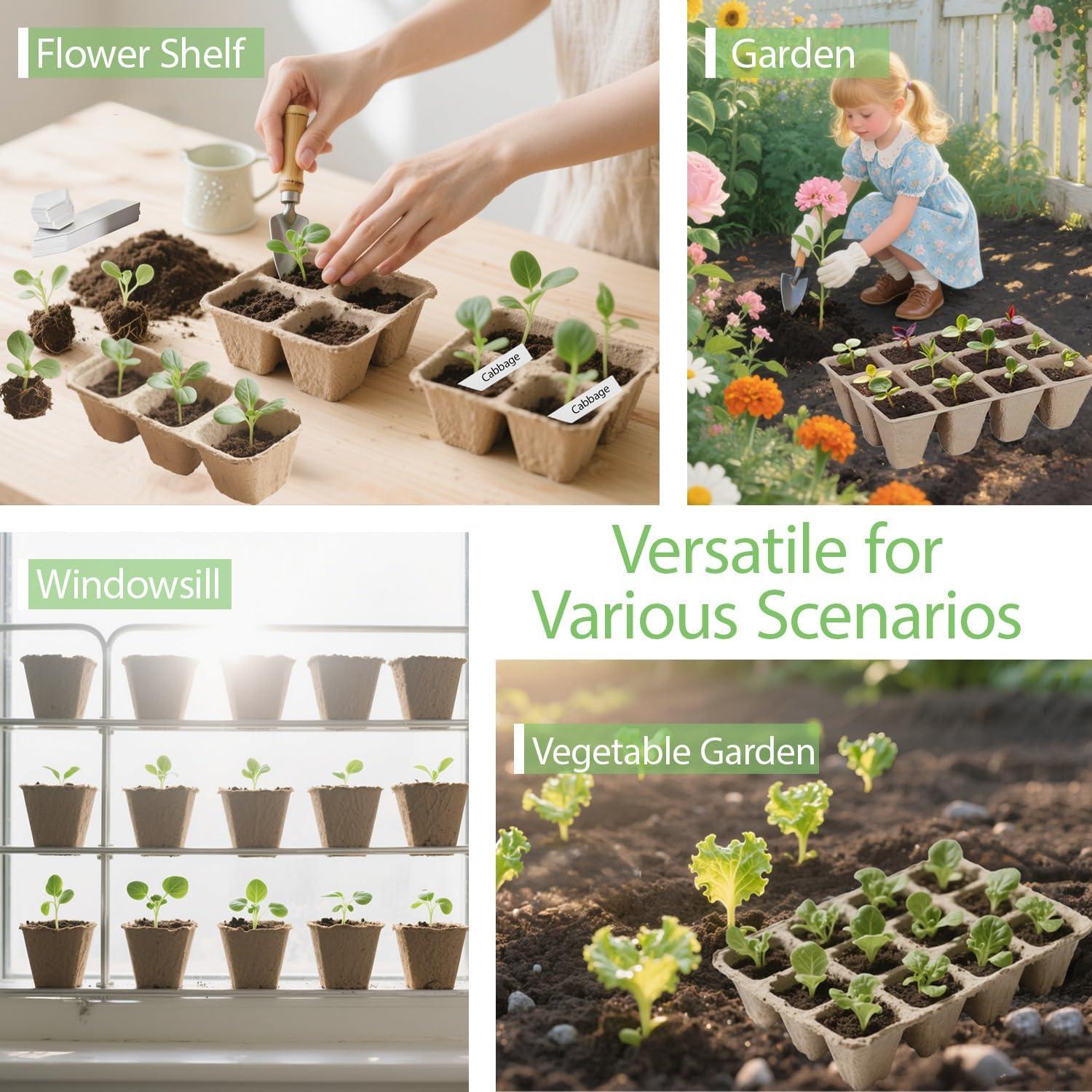 Kit de 10 Bandejas para Iniciar Semillas BEIGEMEI Biodegradables