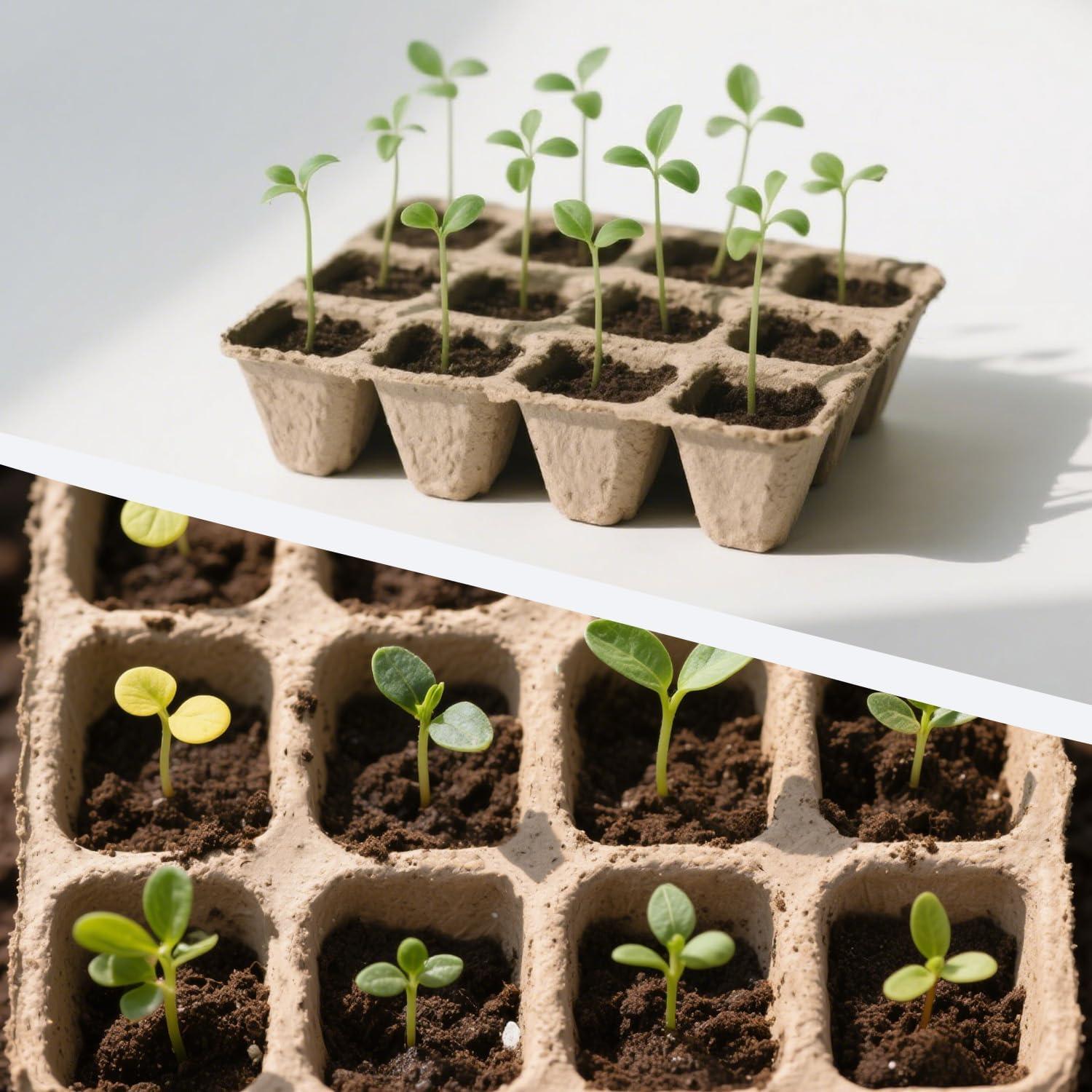 Kit de 10 Bandejas para Iniciar Semillas BEIGEMEI Biodegradables